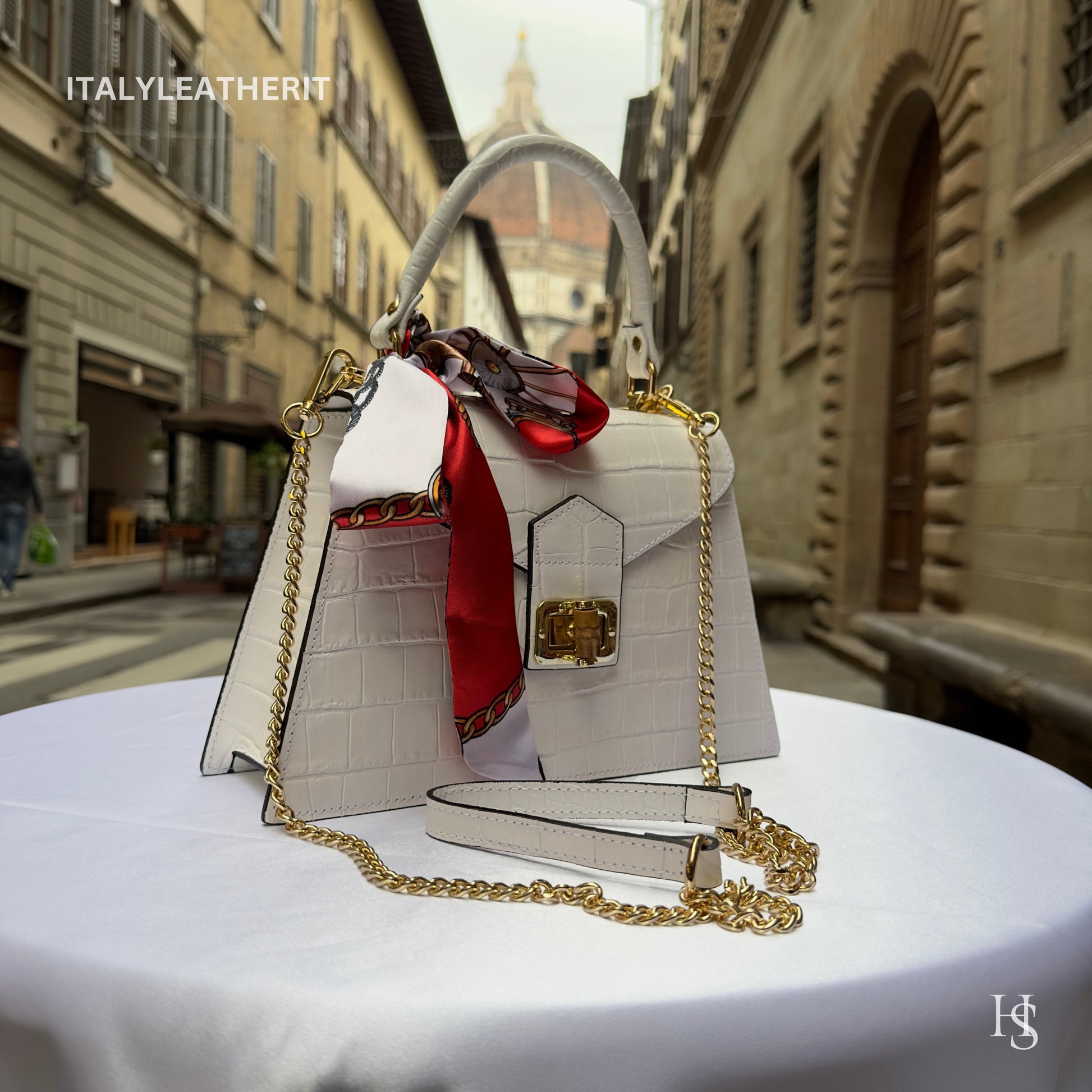 Italian Handmade Leather Bags For Women l l Elegant Leather Tote From Florence, white leather bag