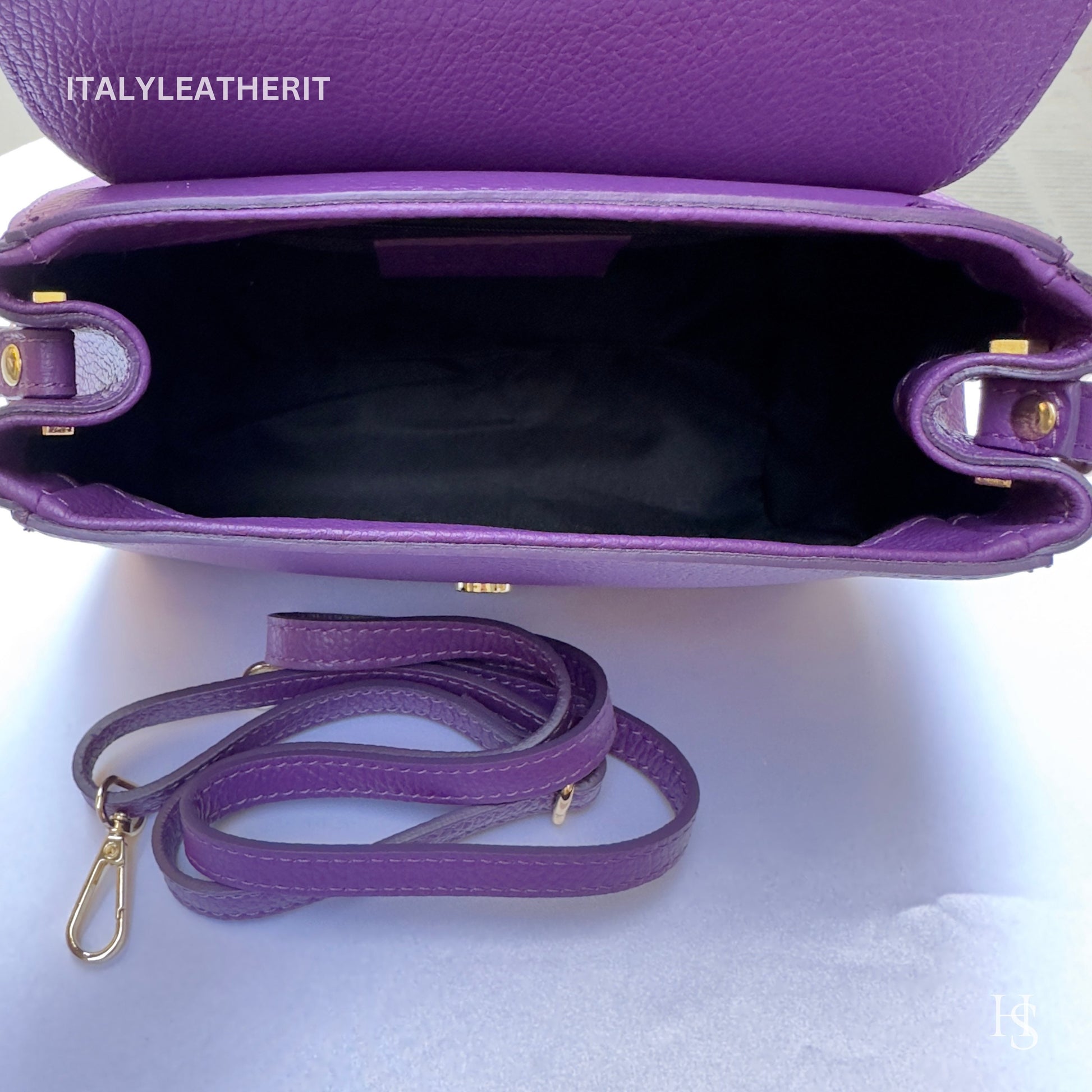 Italian Handmade Leather Bags For Women | Elegant Leather Tote From Florence | Purple Luxury Soft Handbag