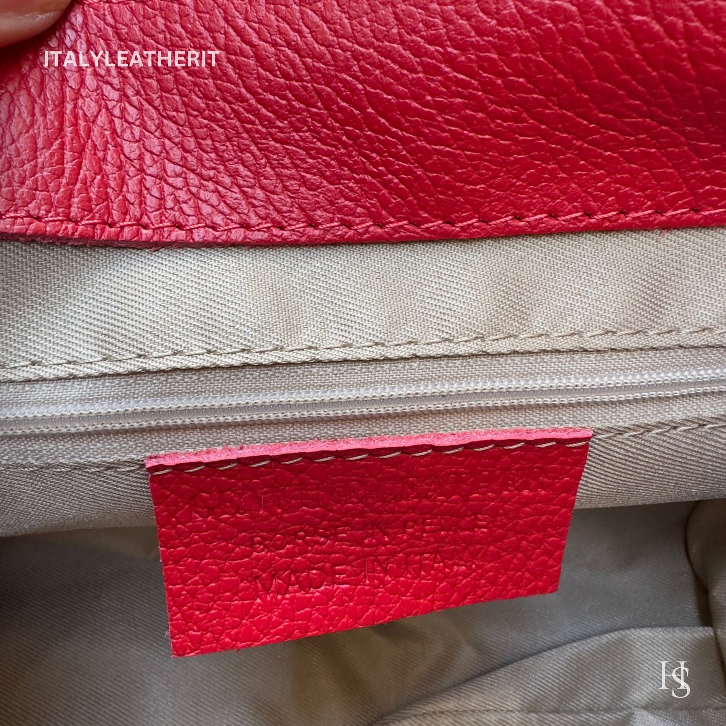 Italian Handmade Leather Bags For Women | Elegant Red Leather Handbag From Florence | Premium Italian Craftsmanship