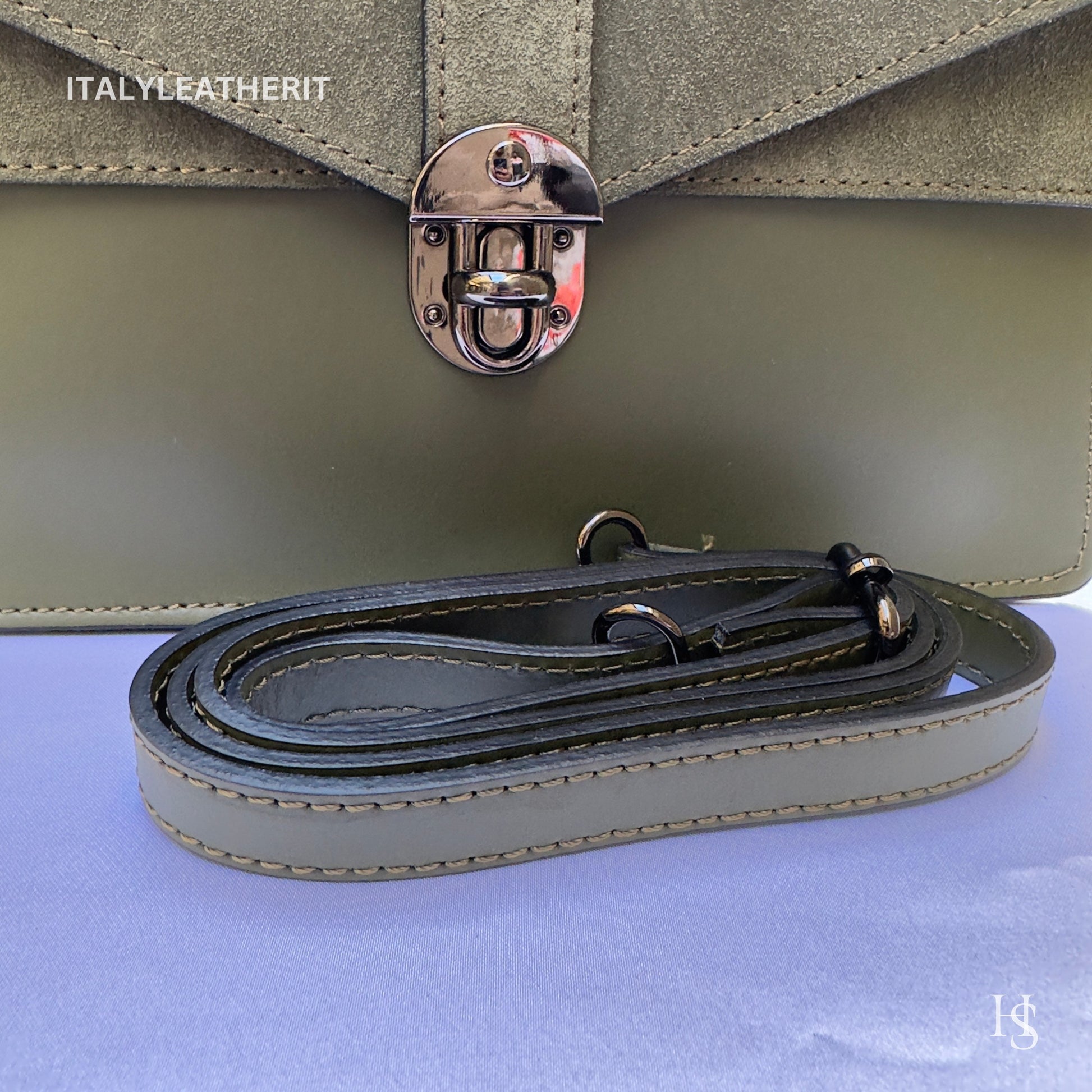 Italian Handmade Leather Bags For Women | Elegant Green Leather Purse From Florence | Special Edition