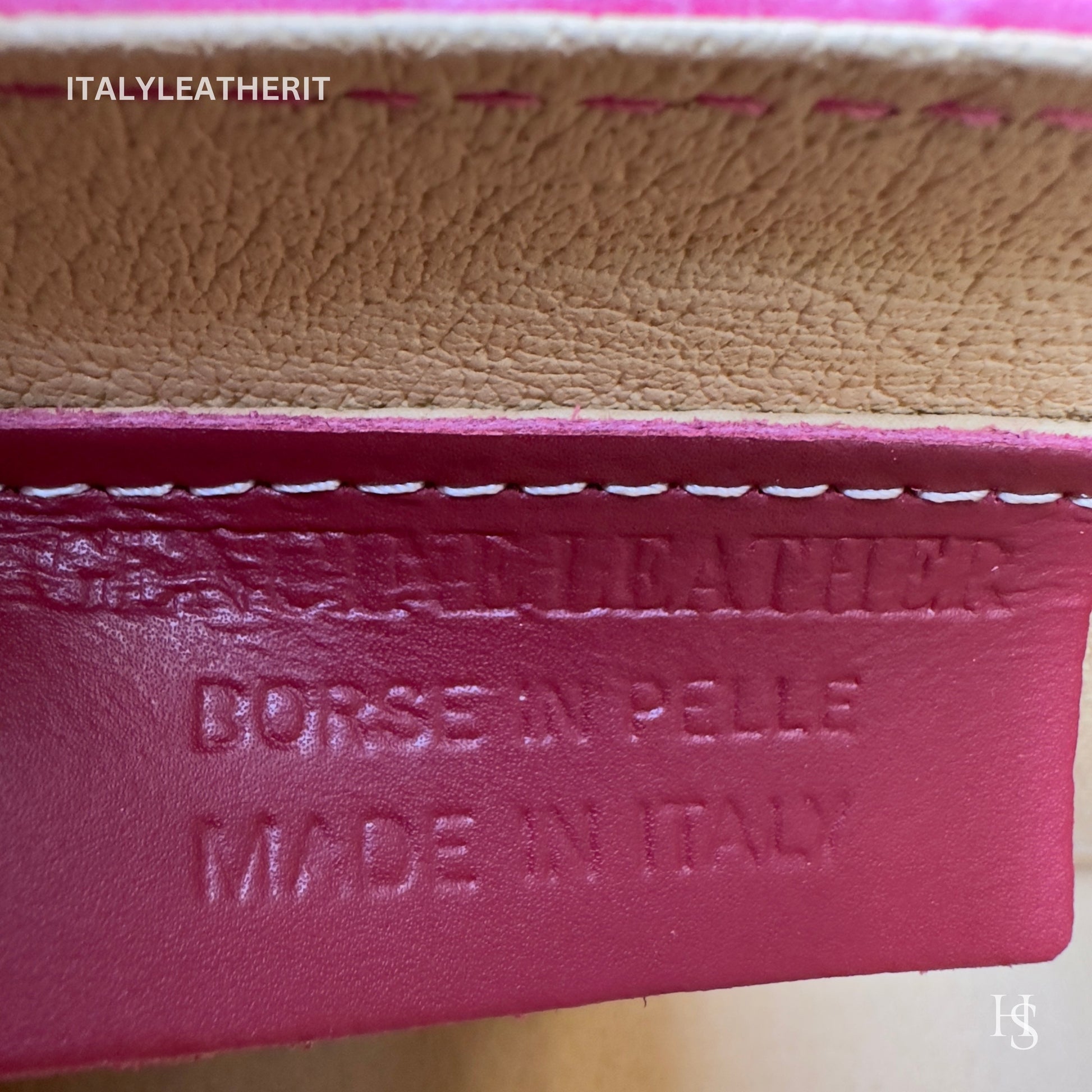 Italian Handmade Leather Bags For Woman l l Elegant Leather Tote From Florence, made in Italy, Pink Mini Crossbody Bag