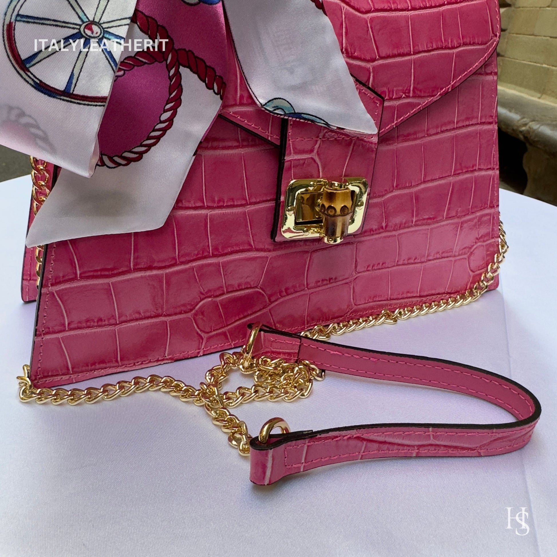 Italian Handmade Leather Bags for Women | Elegant Leather Tote from Florence | Pink Leather Tote