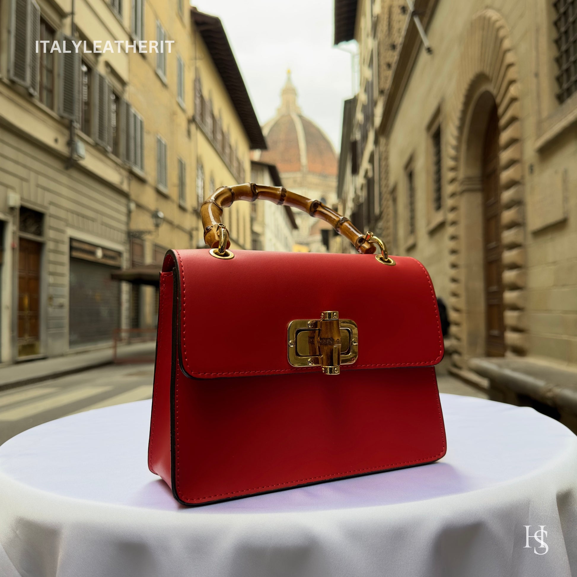 Italian Handmade Leather Bags For Women | Elegant Leather Tote From Florence | Red Handbag, Stylish Purse