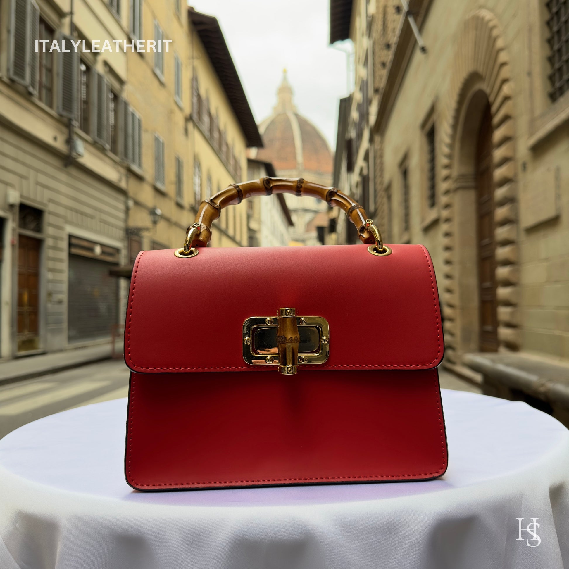 Italian Handmade Leather Bags For Women | Elegant Leather Tote From Florence | Red Handbag, Stylish Purse