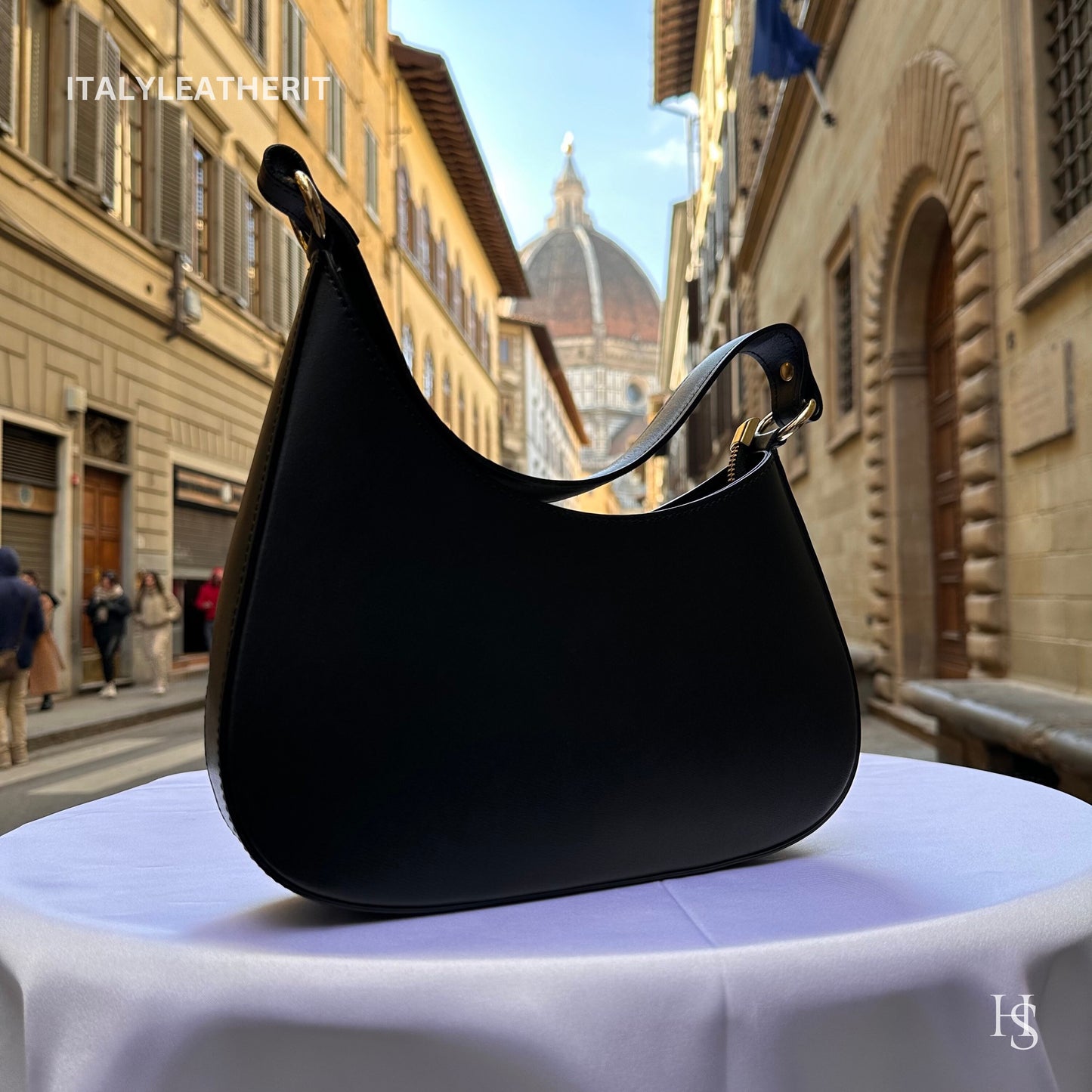 Italian Handmade Leather Bags For Woman l l Elegant Leather Tote From Florence, Made in Italy, black bag