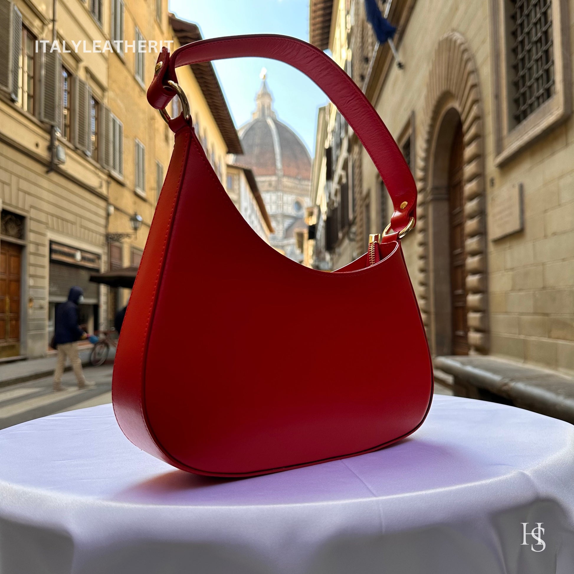 Italian Handmade Leather Bags For Women | Elegant Leather Tote From Florence, Red Leather Bag