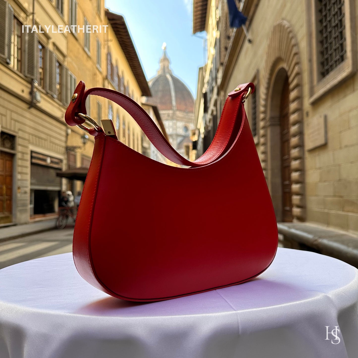 Italian Handmade Leather Bags For Women | Elegant Leather Tote From Florence, Red Leather Bag