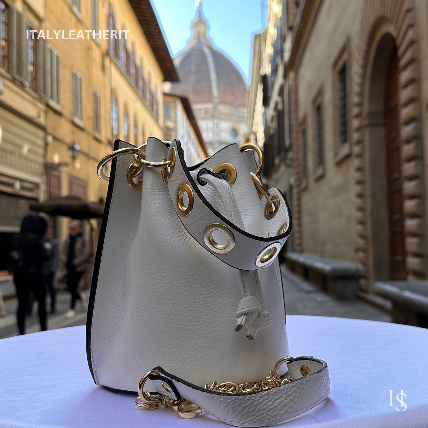 Italian Handmade Leather Bags For Woman l l Elegant Leather Tote From Florence, White leather tote, Bucket bag