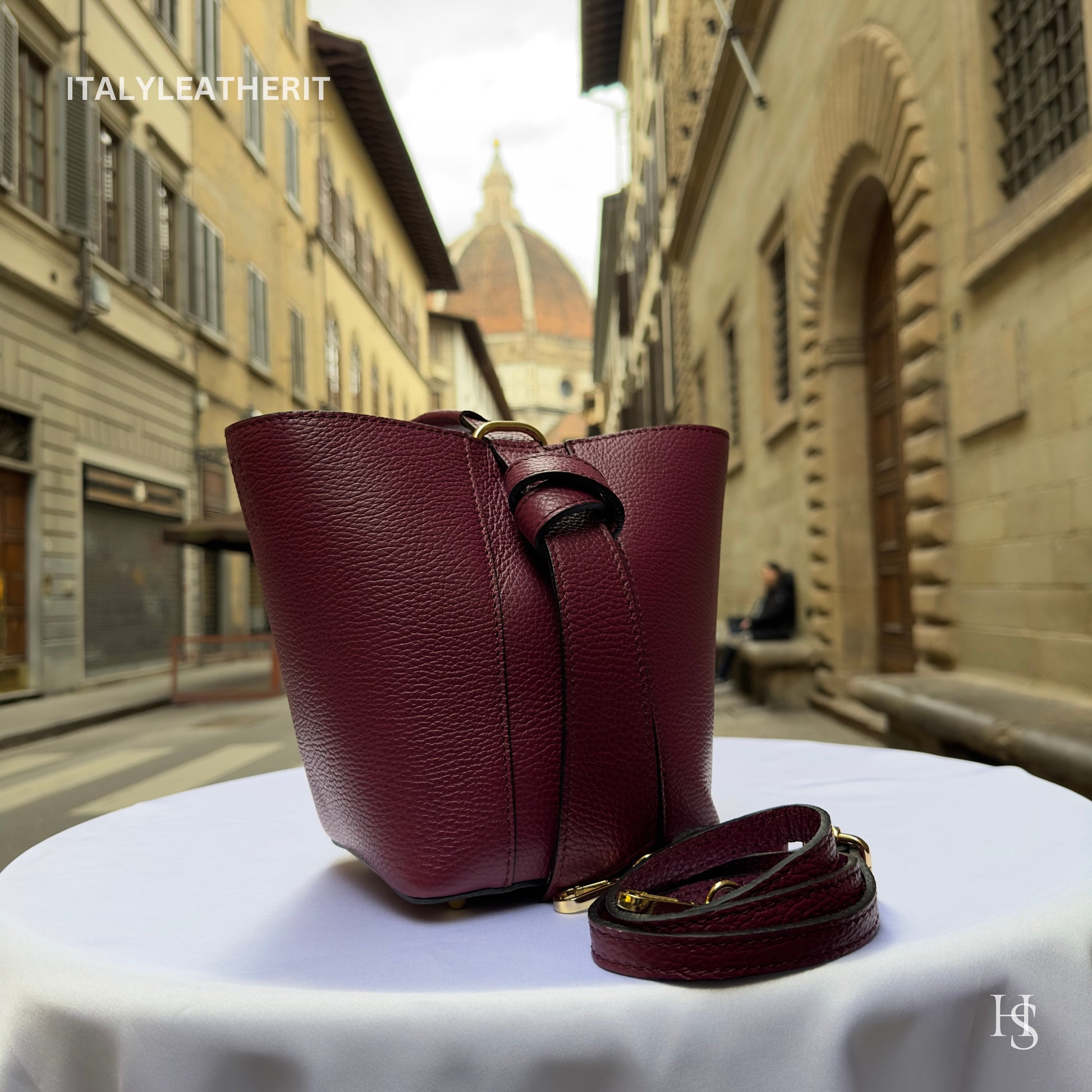 Italian Handmade Leather Bags For Women l l Elegant Leather Tote From Florence, Bucket bag