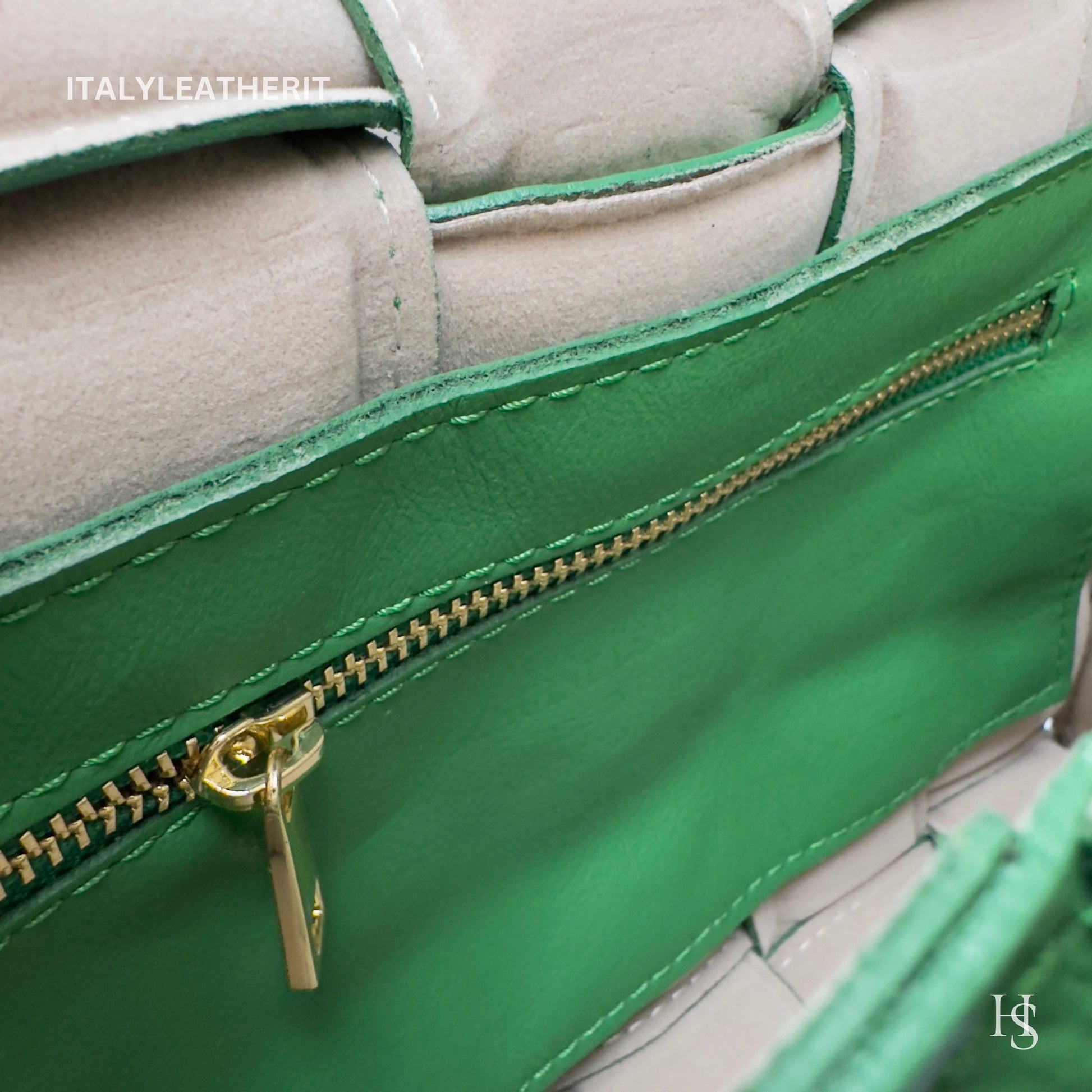 Italian Handmade Leather Bags For Women | Elegant Green Soft Leather Crossbody Bag From Florence, perfect gift for her
