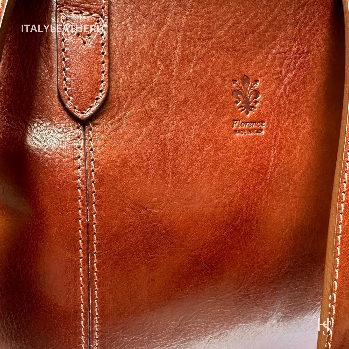 Italian Handmade Leather Bags For Woman l l Elegant Leather Tote From Florence, Brown leather Tote