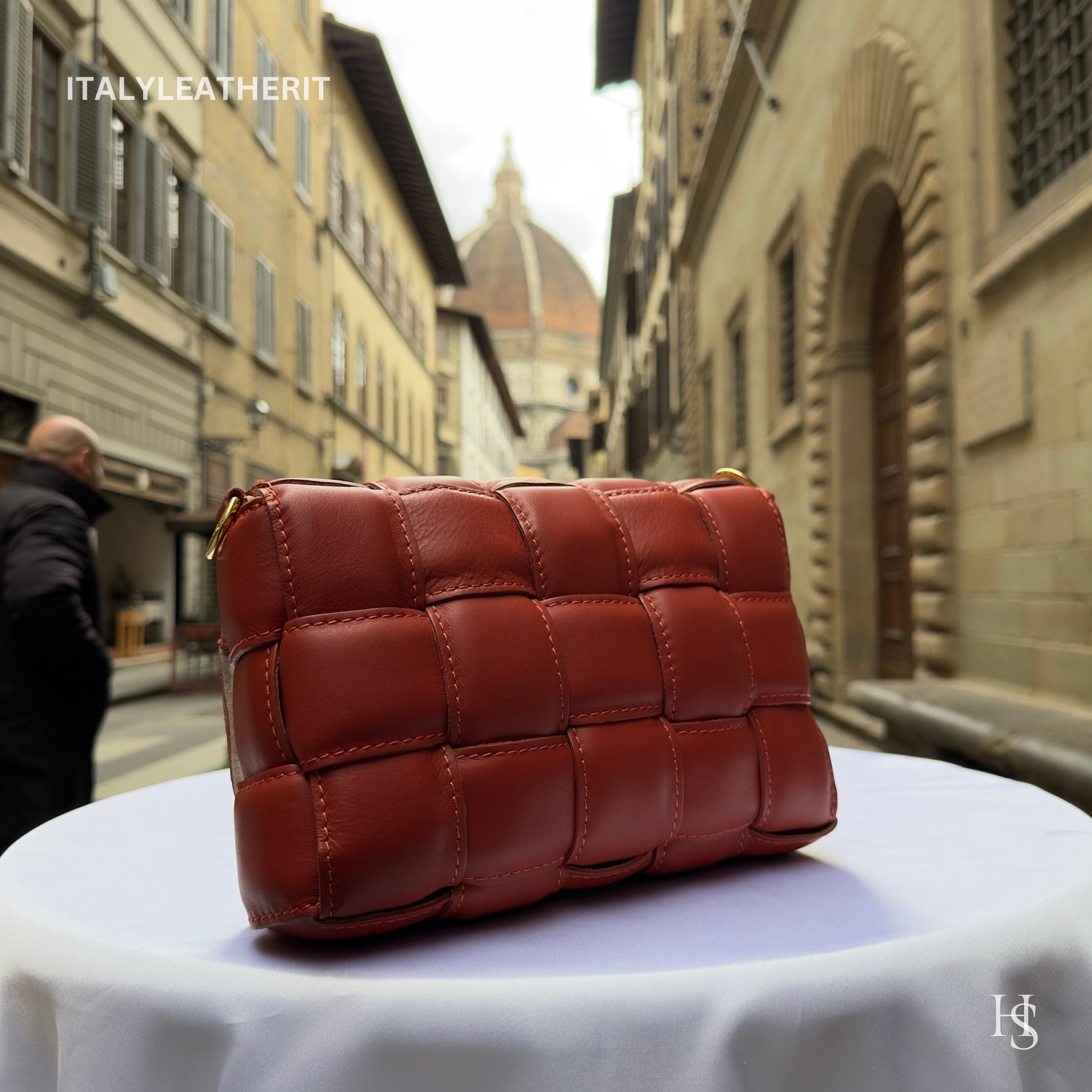 Italian Handmade Leather Bags For Women | Elegant Luxury Soft Leather Orange Crossbody Bag From Florence