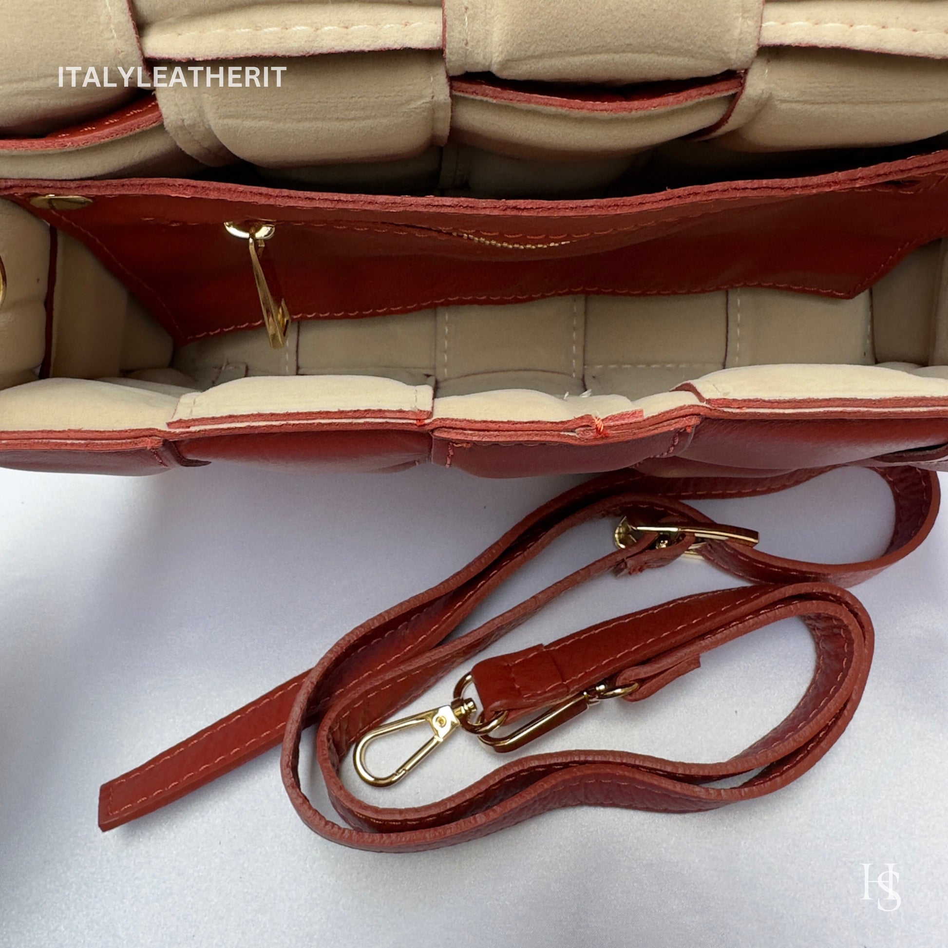 Italian Handmade Leather Bags For Women | Elegant Luxury Soft Leather Orange Crossbody Bag From Florence