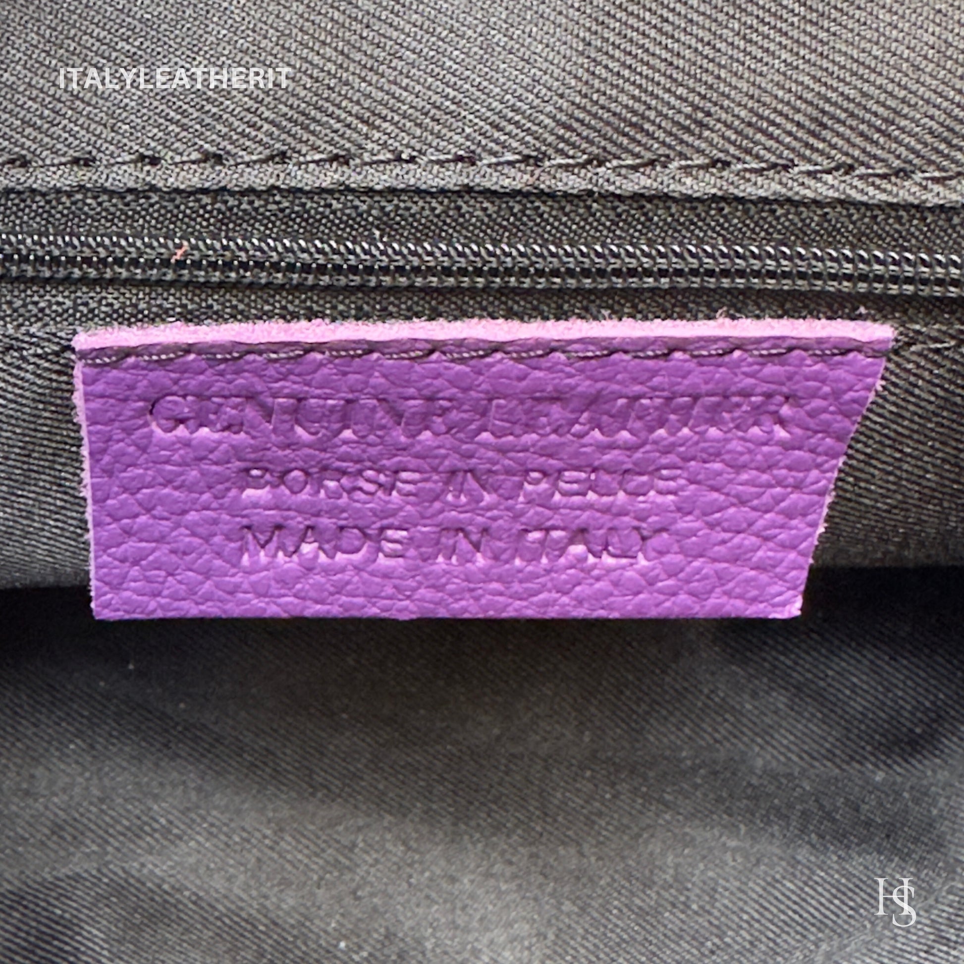 Italian Handmade Leather Bags For Women | Elegant Leather Tote From Florence | Purple Luxury Soft Handbag