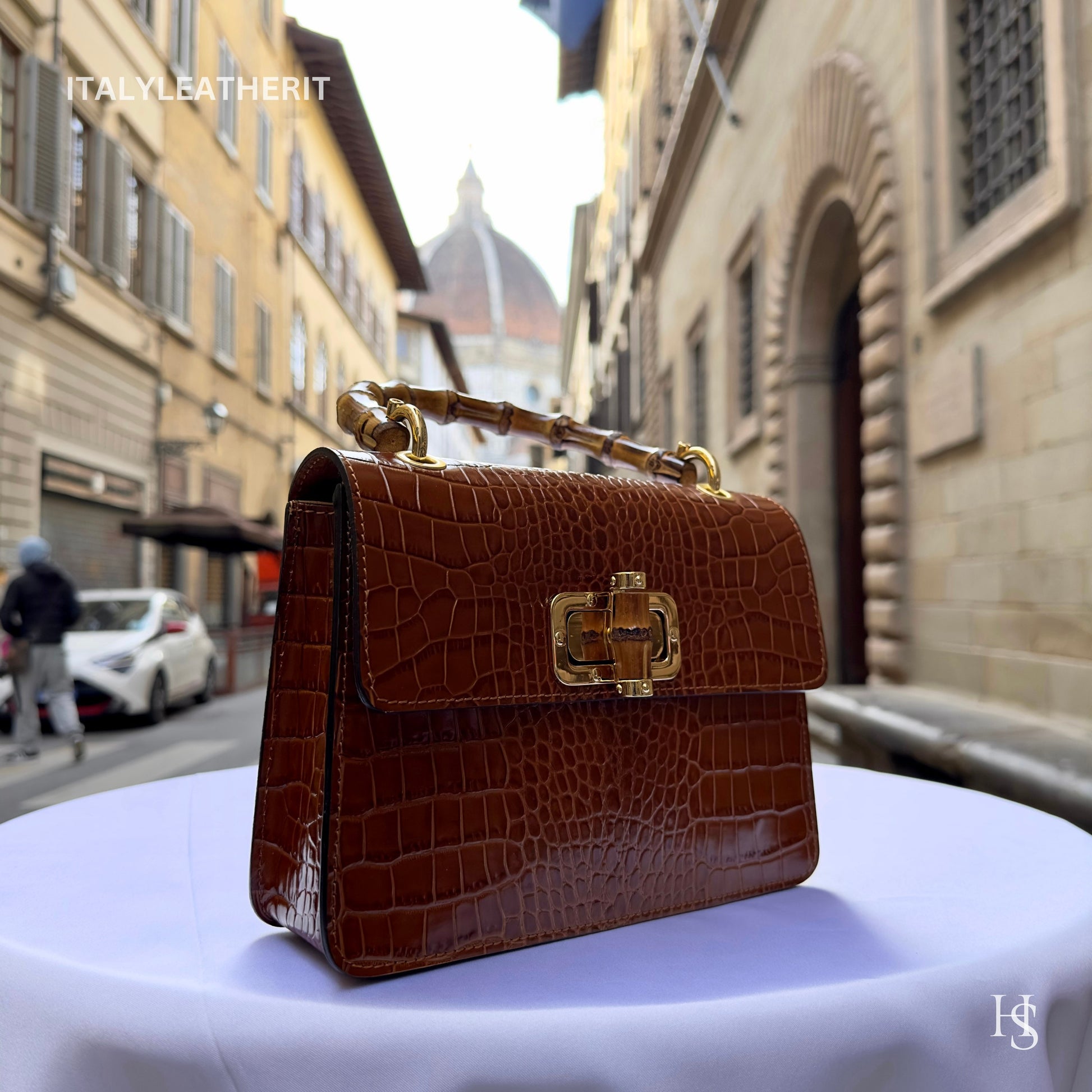 Italian Handmade Leather Bags For Women l l Elegant Leather Tote From Florence, Brown Leather tote Premium Purse