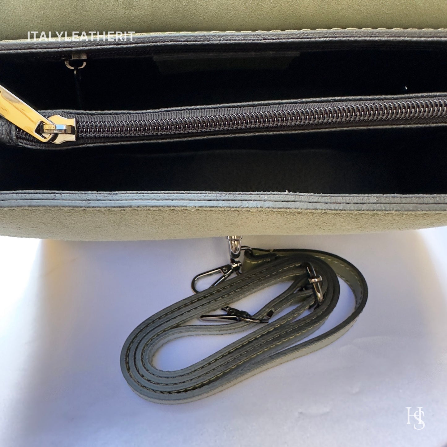 Italian Handmade Leather Bags For Women | Elegant Green Leather Purse From Florence | Special Edition