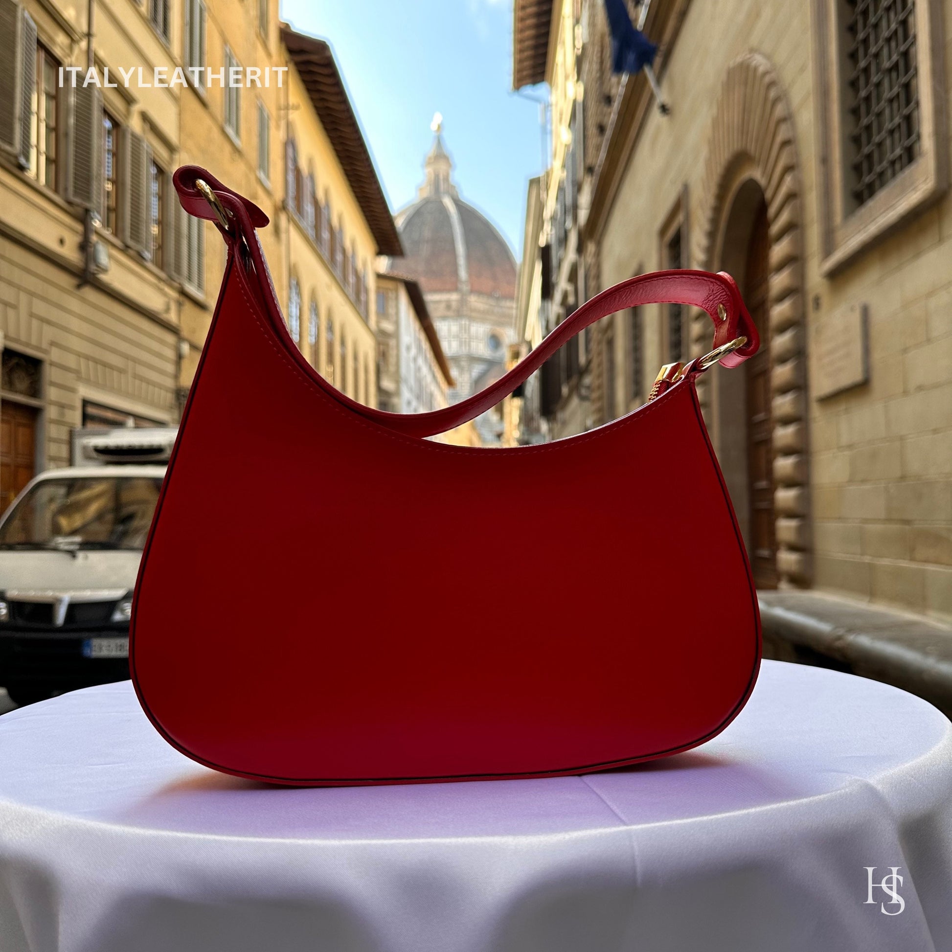 Italian Handmade Leather Bags For Women | Elegant Leather Tote From Florence, Red Leather Bag