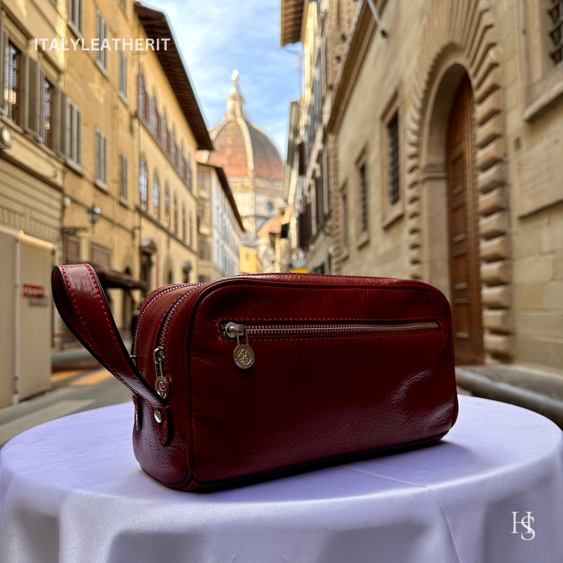 Italian Handmade Italian Leather Toiletry Unisex from Florence ll Made In Italy,leather dopp kit