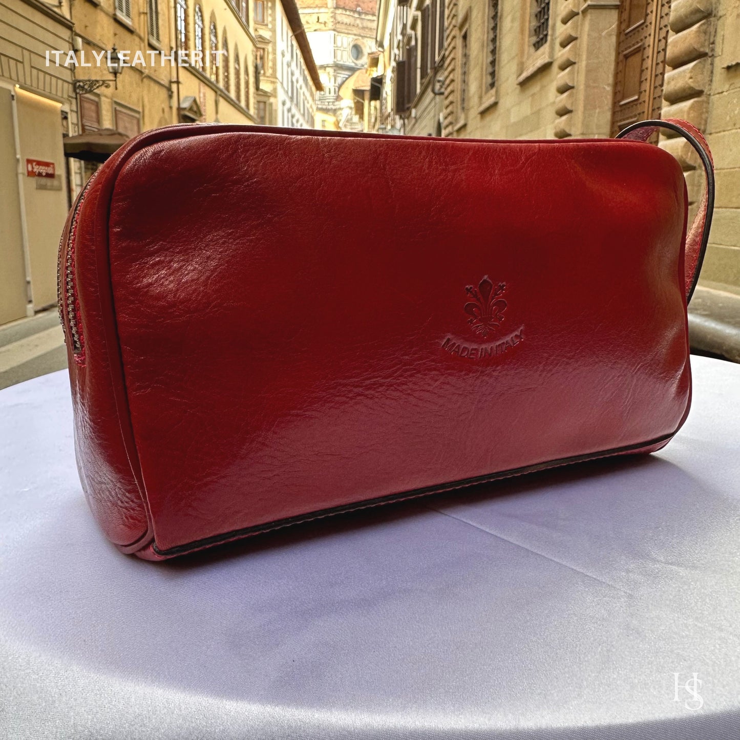 Italian Handmade Italian Leather Toiletry Unisex from Florence ll Made In Italy,leather dopp kit