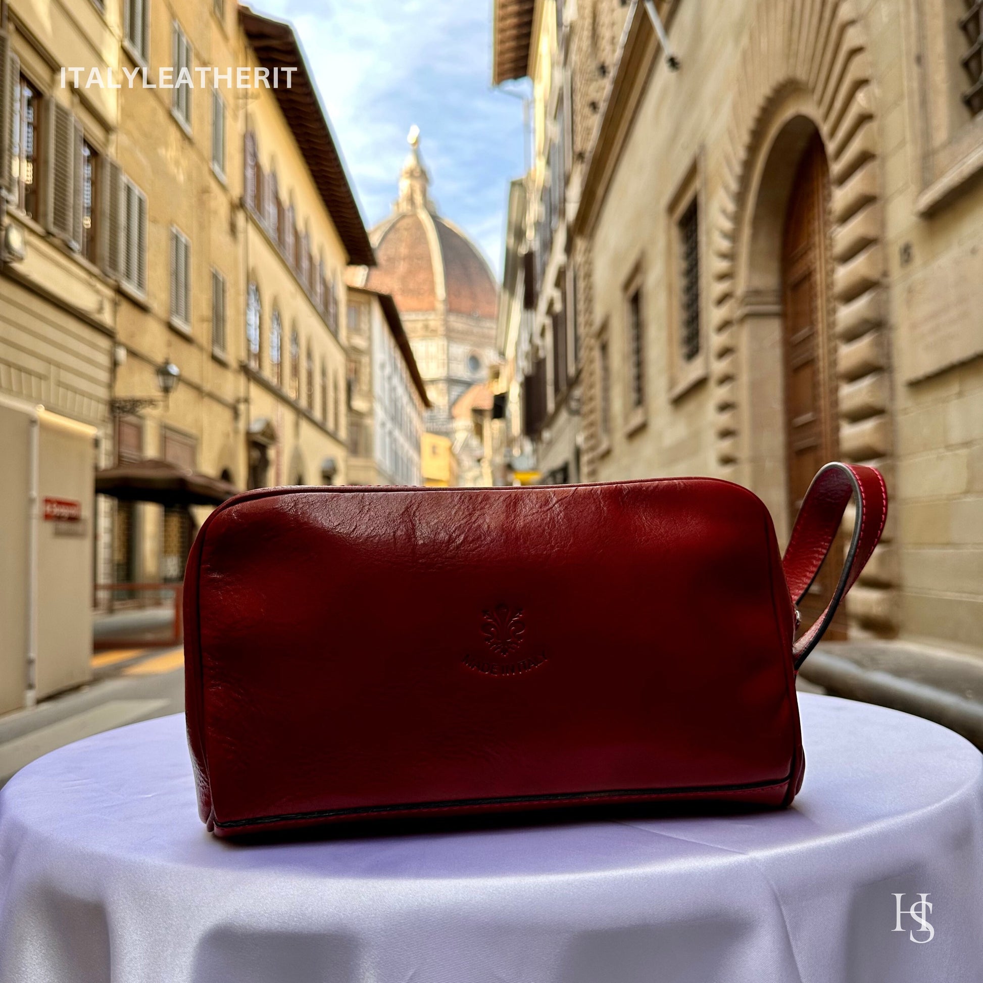Italian Handmade Italian Leather Toiletry Unisex from Florence ll Made In Italy,leather dopp kit