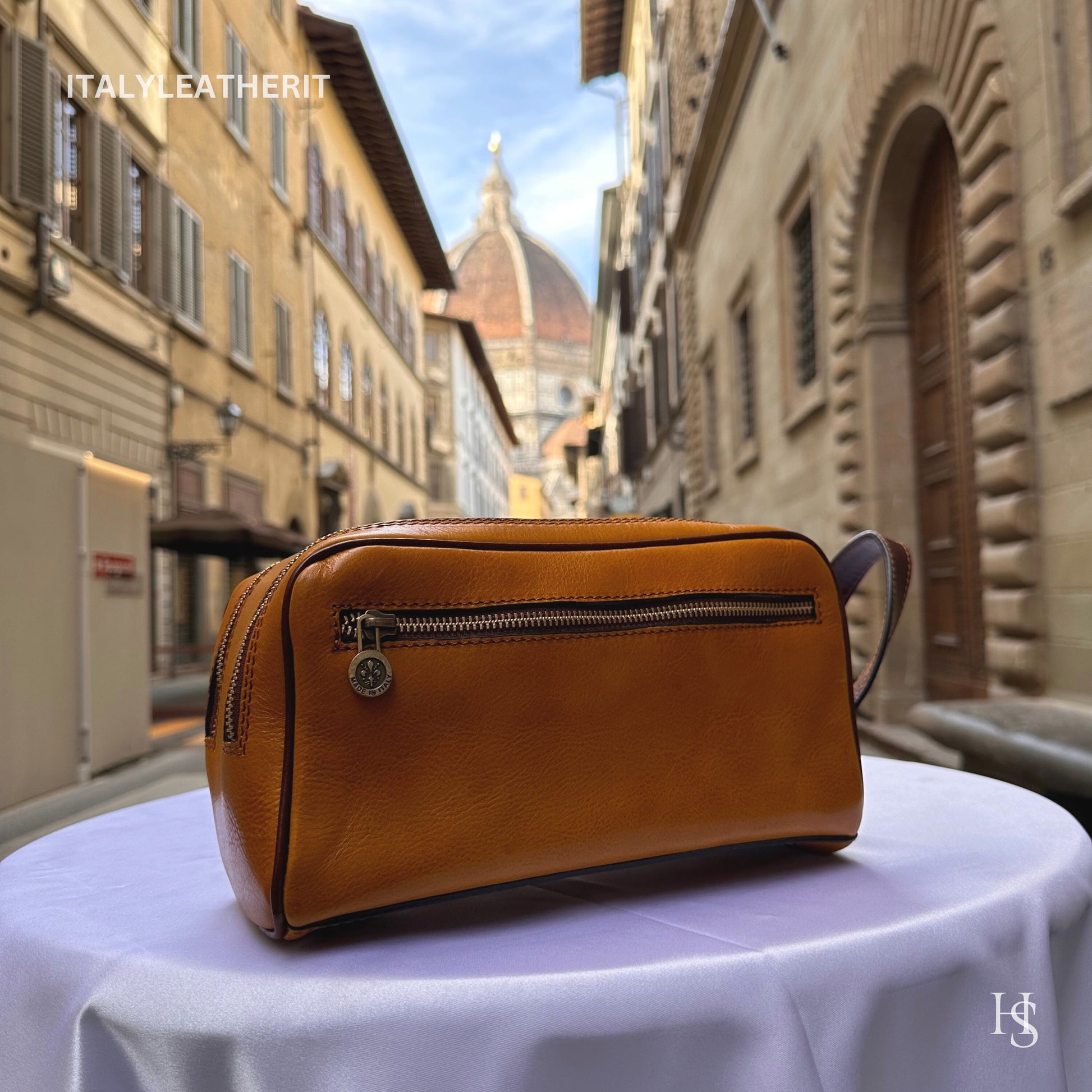 Italian Handmade Italian Leather Toiletry Unisex from Florence ll Made In Italy,leather dopp kit