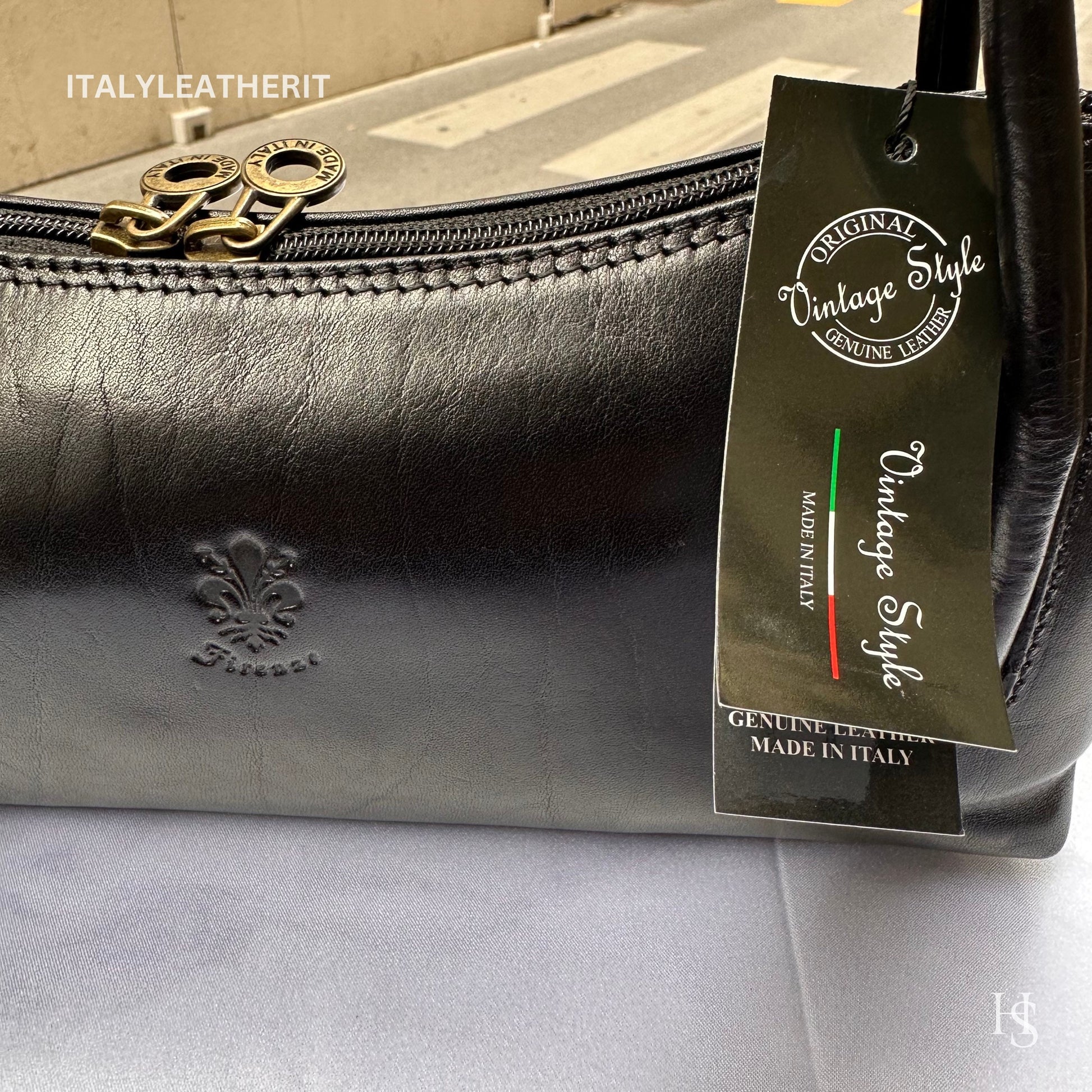 Italian Handmade Leather Bags For Women l Elegant Leather Tote From Florence, Black leather tote