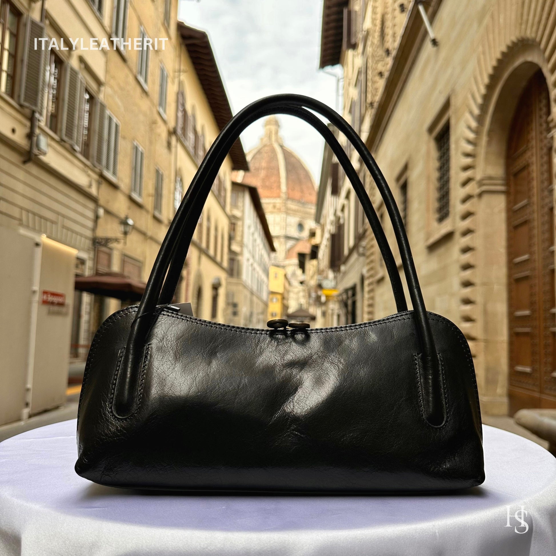 Italian Handmade Leather Bags For Women l Elegant Leather Tote From Florence, Black leather tote