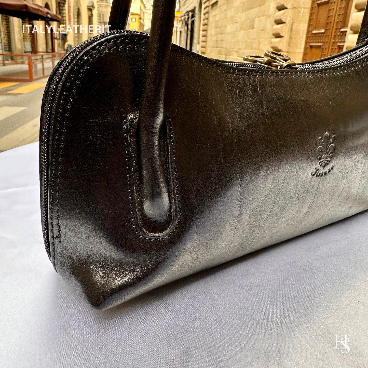 Italian Handmade Leather Bags For Women l Elegant Leather Tote From Florence, Black leather tote