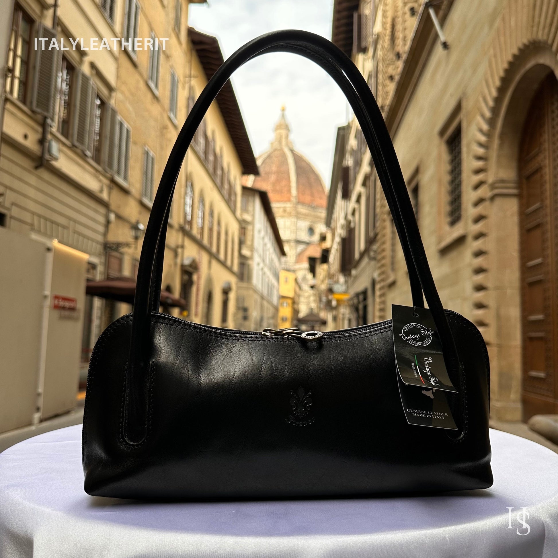 Italian Handmade Leather Bags For Women l Elegant Leather Tote From Florence, Black leather tote