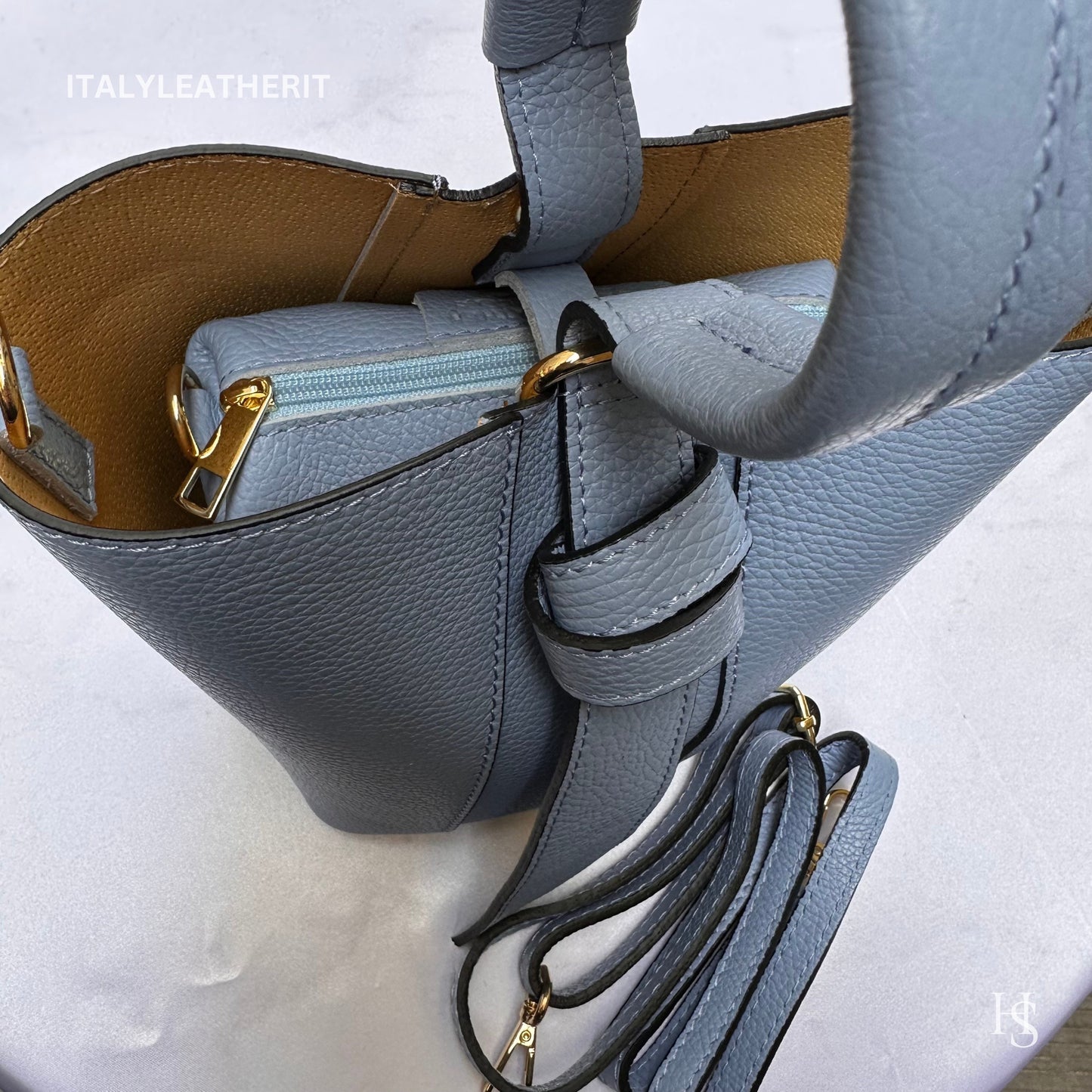 Italian Handmade Leather Bags For Woman l l Elegant Leather Tote From Florence, Bucket bag