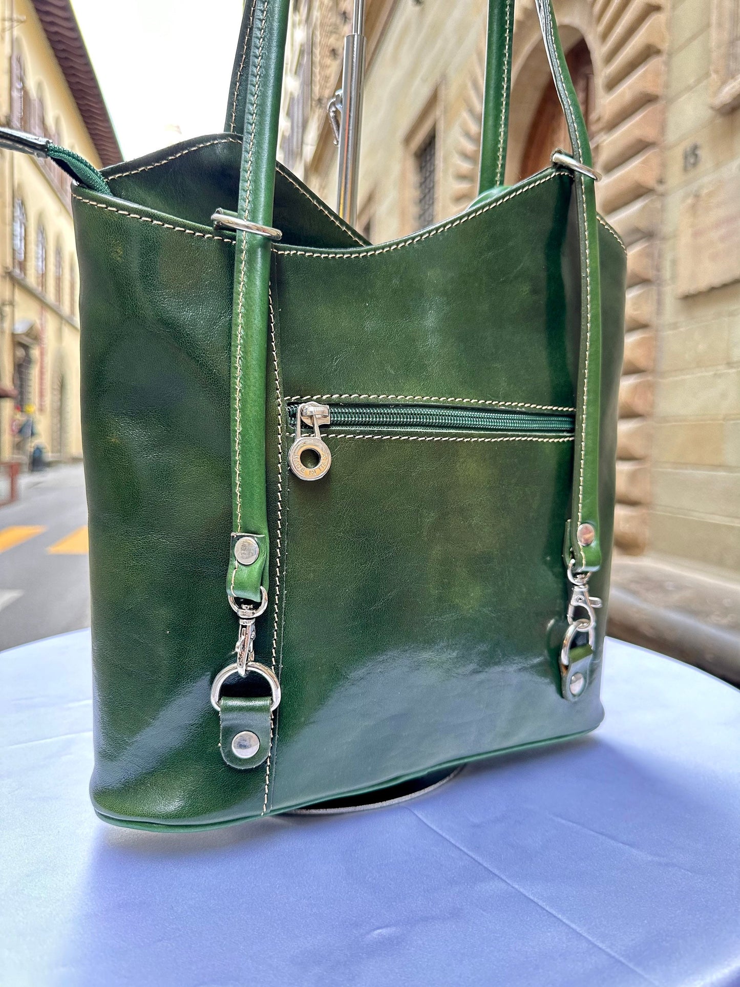 Italian Handmade Leather Bags For Women | Elegant Leather Tote From Florence | Full Grain Leather Backpack Bag