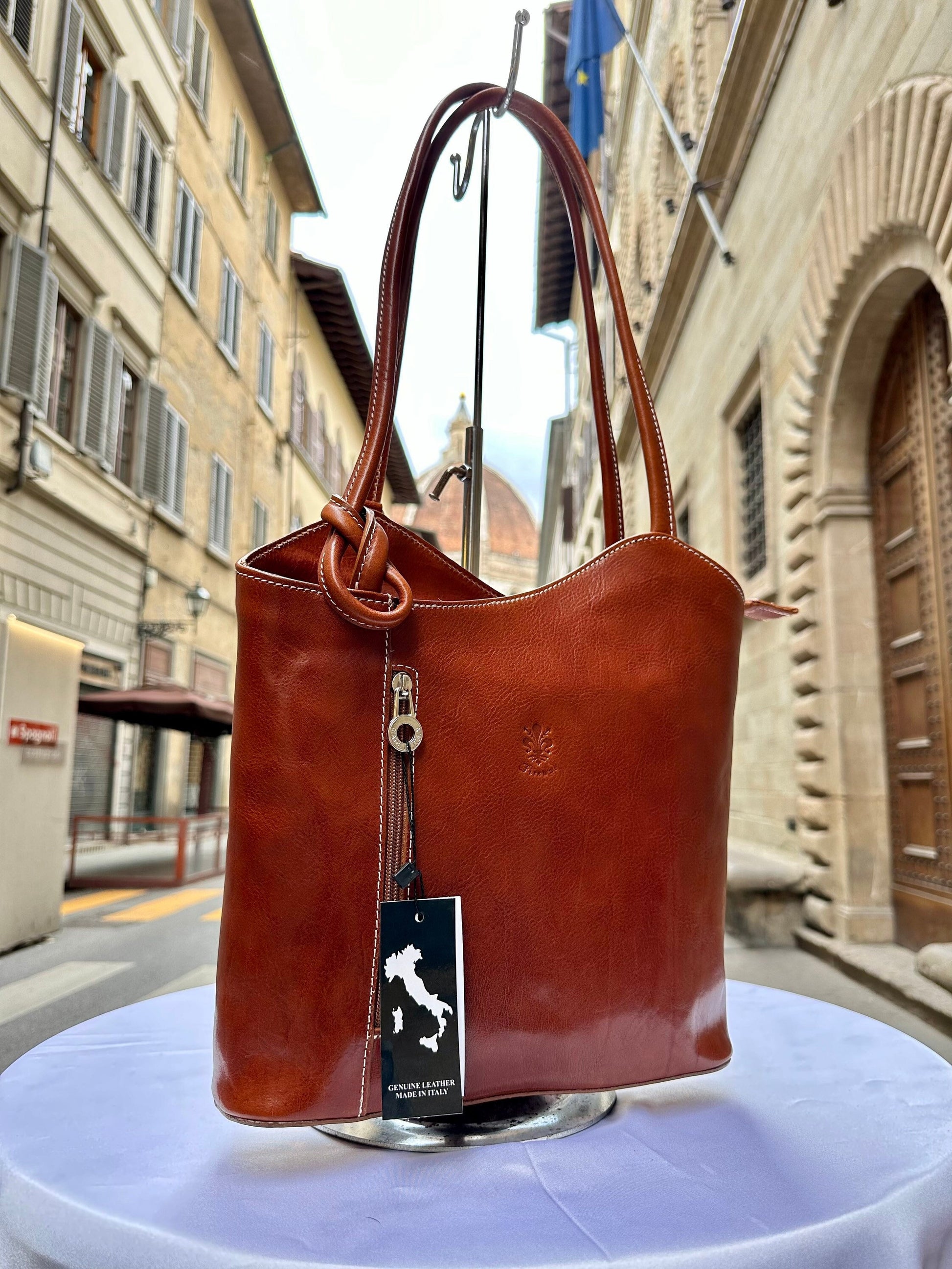 Italian Handmade Leather Bags For Woman l l Elegant Leather Tote From Florence, Backpack Bag
