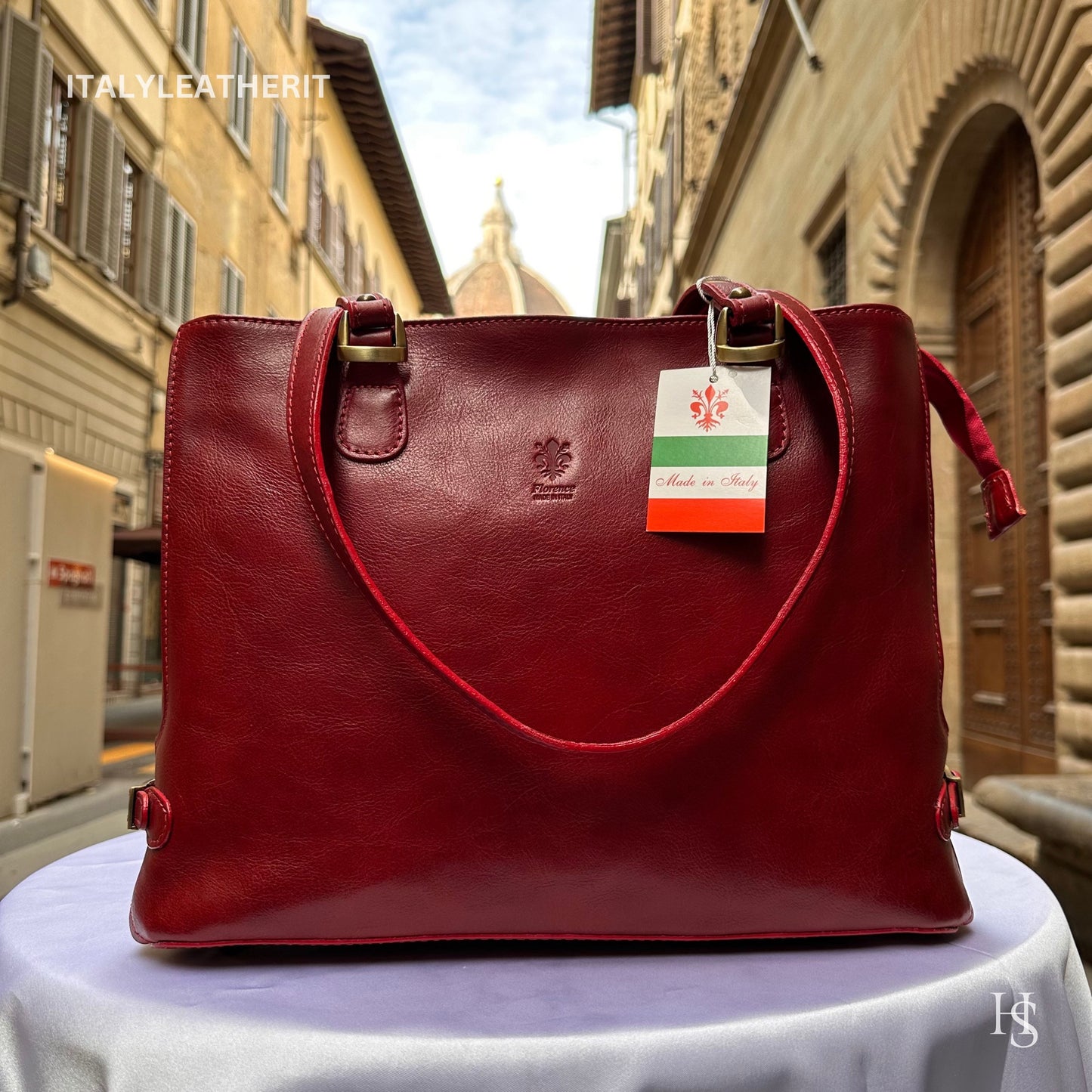Italian Handmade Leather Bags For Women l l Elegant Leather Tote From Florence, Perfect Gift For Her, Red leather bag