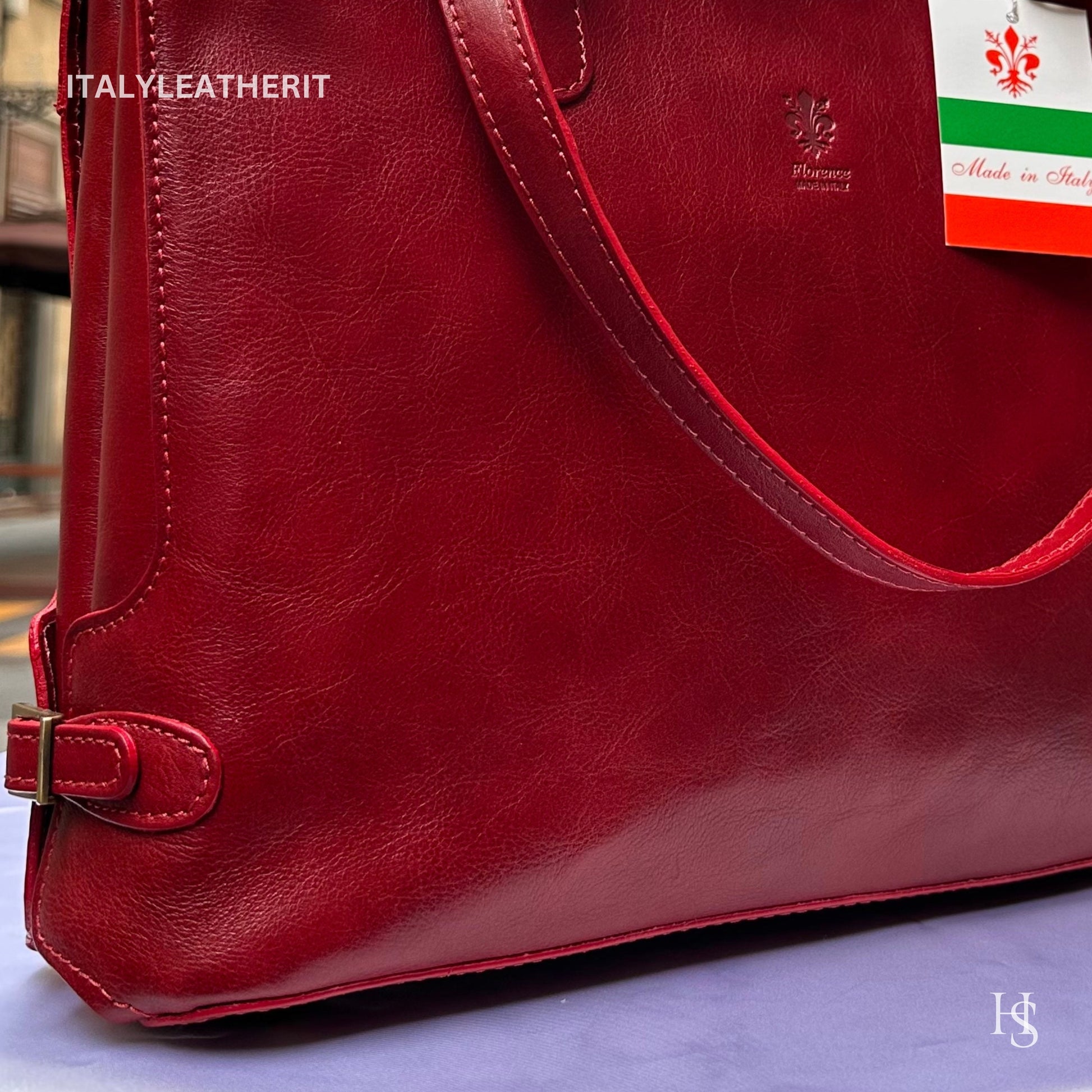 Italian Handmade Leather Bags For Women l l Elegant Leather Tote From Florence, Perfect Gift For Her, Red leather bag