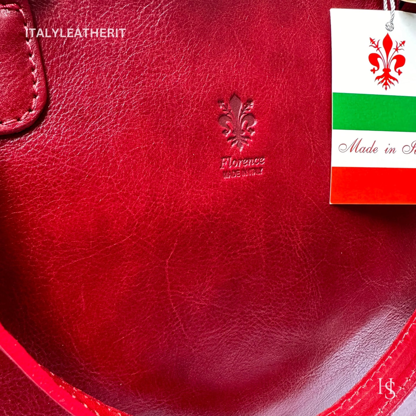 Italian Handmade Leather Bags For Women l l Elegant Leather Tote From Florence, Perfect Gift For Her, Red leather bag