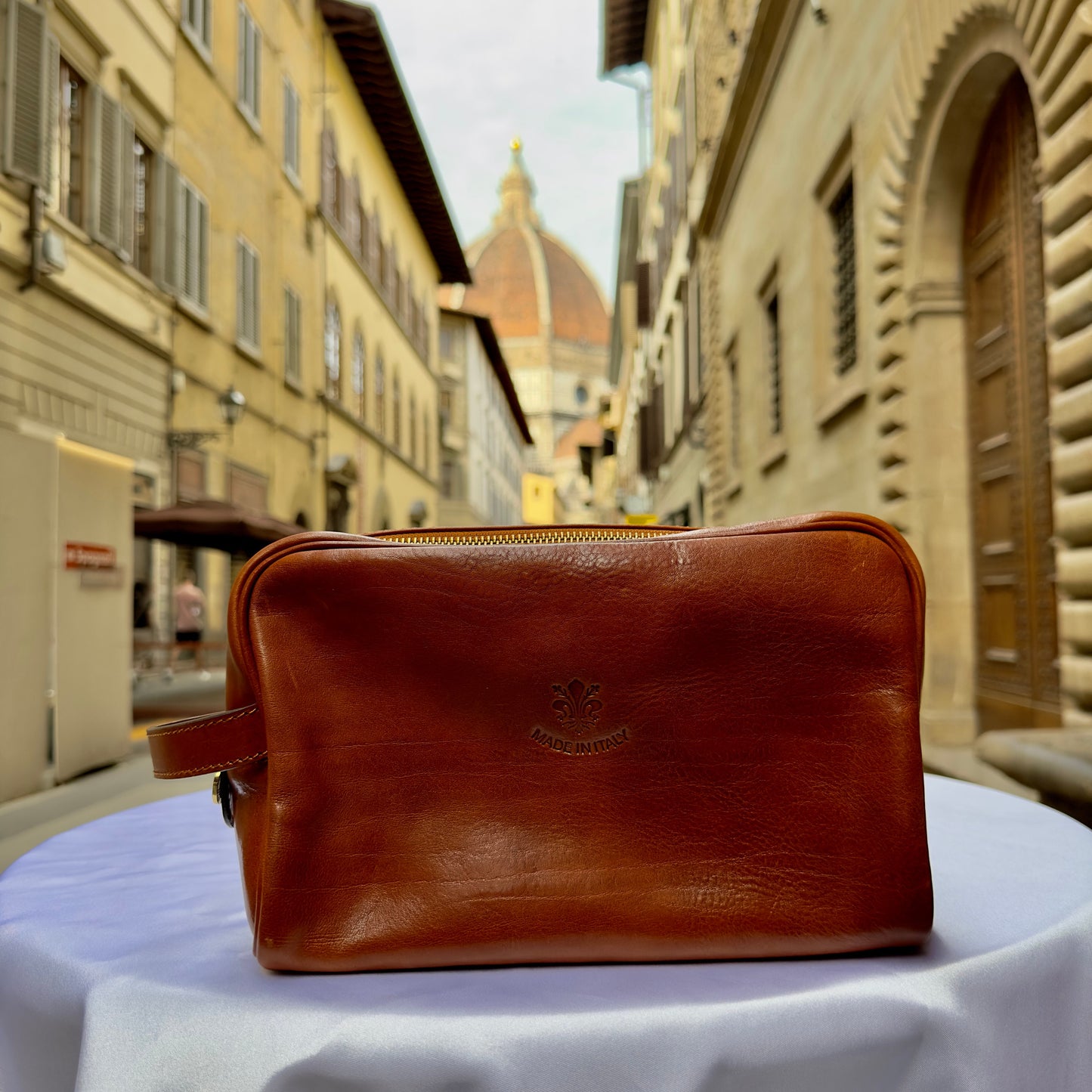 Italian Handmade Italian Leather Toiletry Unisex from Florence ll Made In Italy, leather dopp kit bag