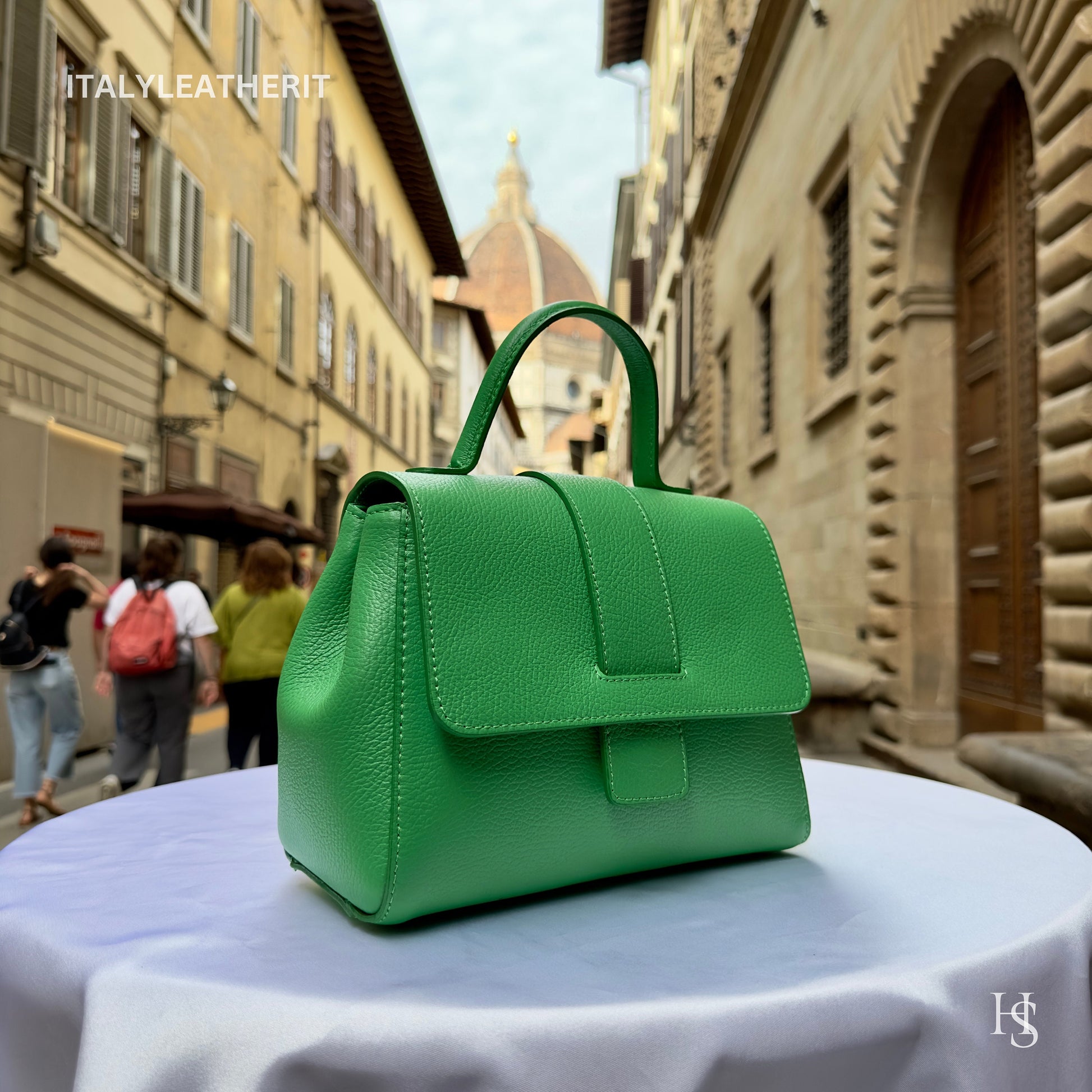 Florentine Handmade Leather Tote Bag for Women - Spacious & Stylish (Green) - perfect Gift for her