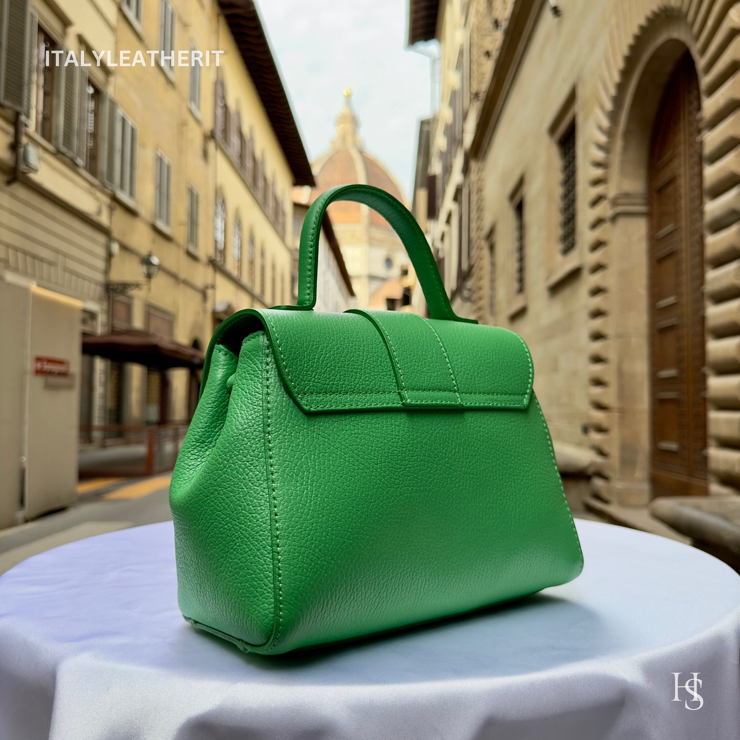 Florentine Handmade Leather Tote Bag for Women - Spacious & Stylish (Green) - perfect Gift for her