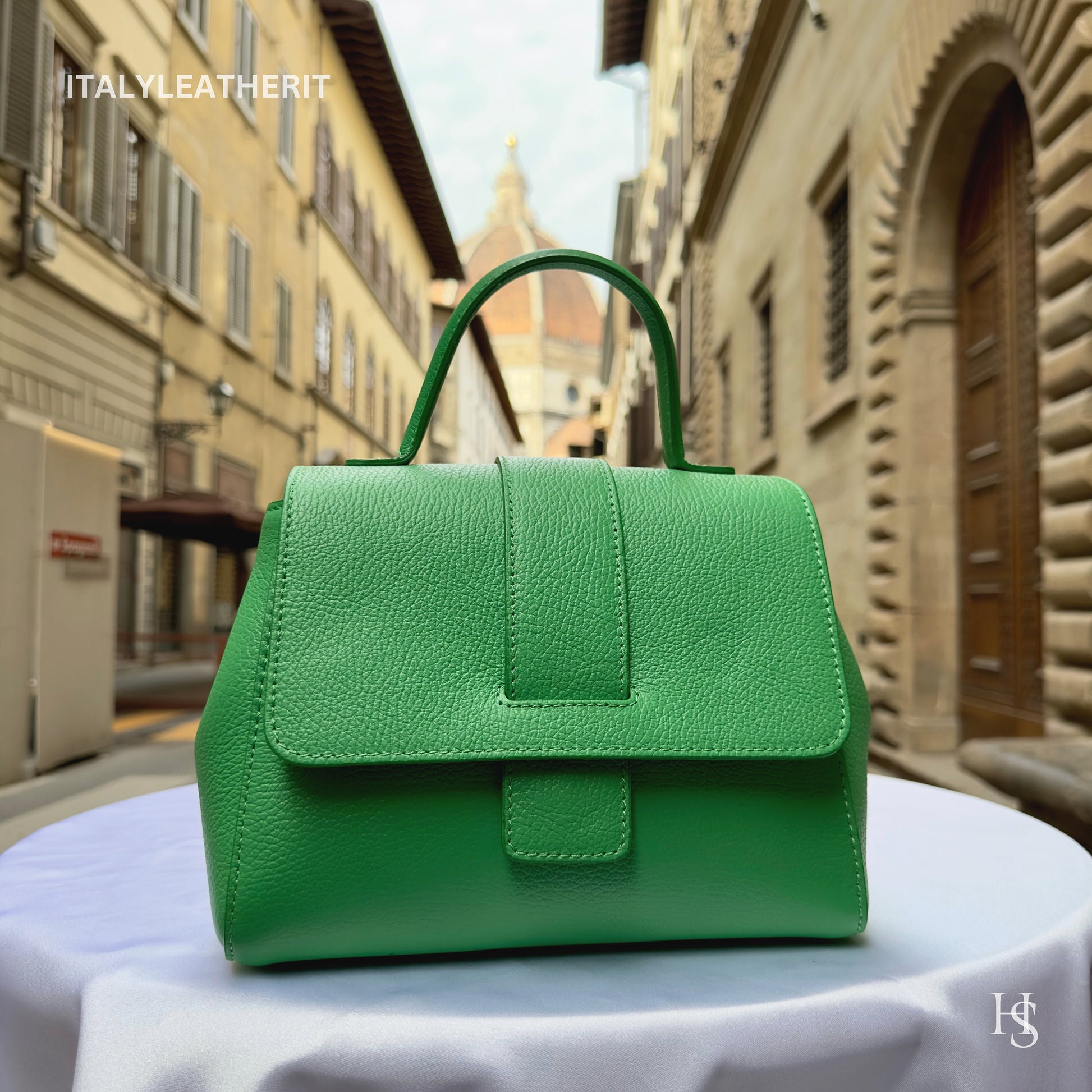 Florentine Handmade Leather Tote Bag for Women - Spacious & Stylish (Green) - perfect Gift for her