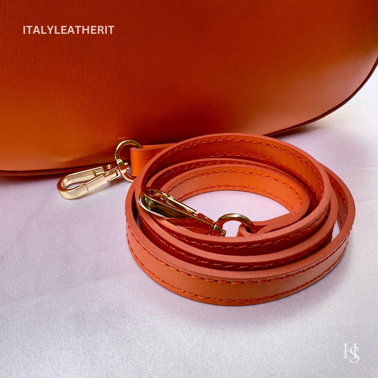 Italian Handmade Leather Bags For Women | Elegant Orange Leather Tote From Florence, Shoulder Bag