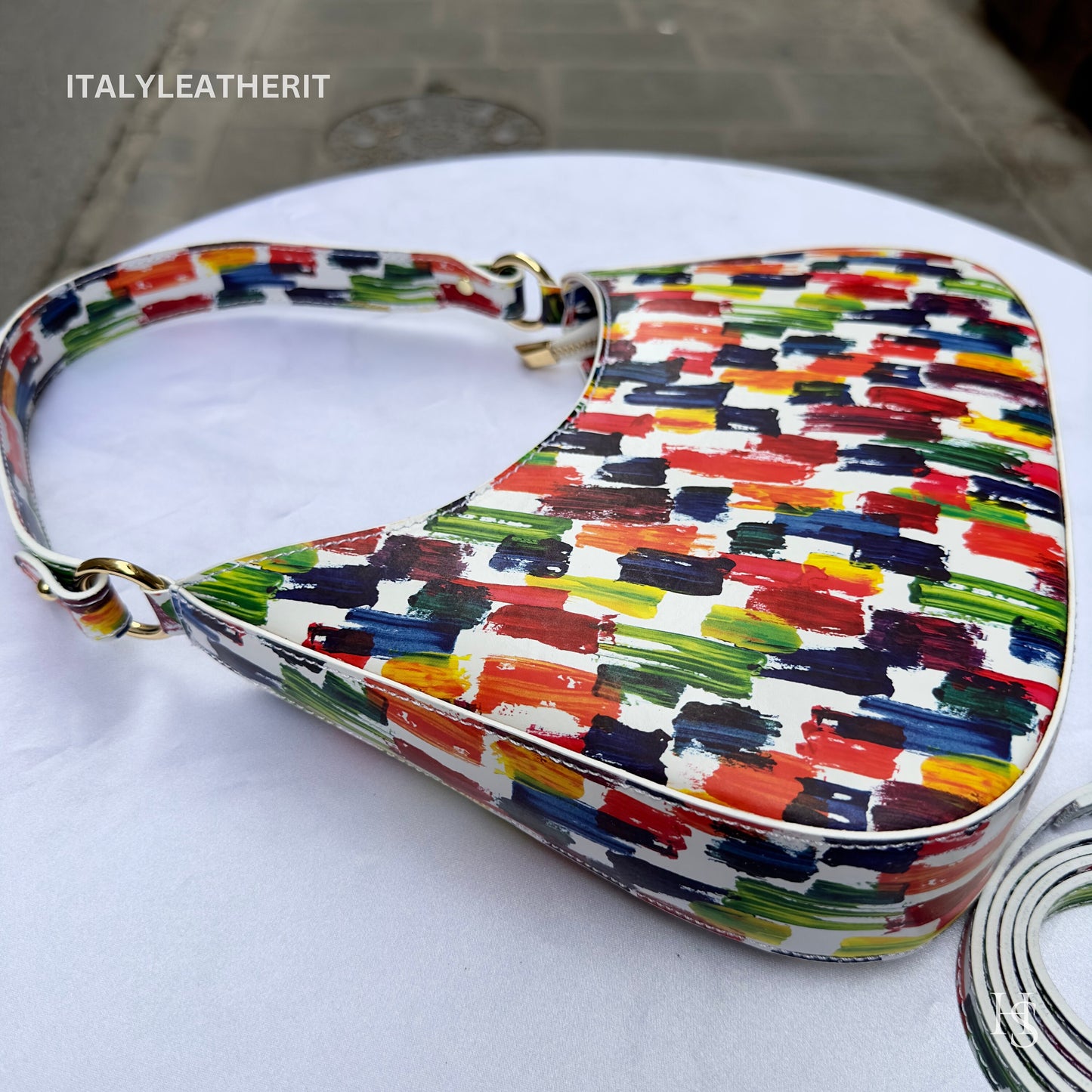 Italian Handmade Leather Bags For Women | Elegant Multicolor Leather Shoulder Tote From Florence