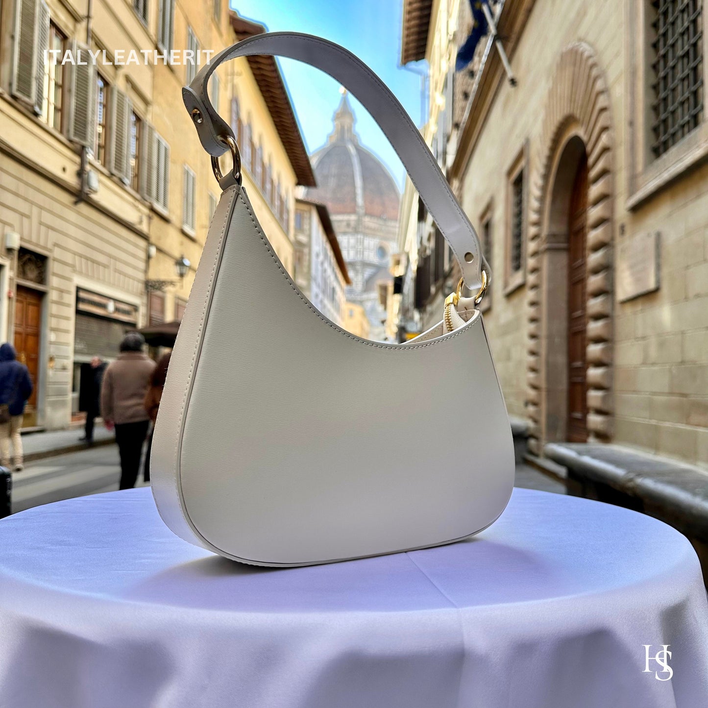 Italian Handmade Leather Shoulder Bag  Elegant Tote from Florence - Italy Leather Shop