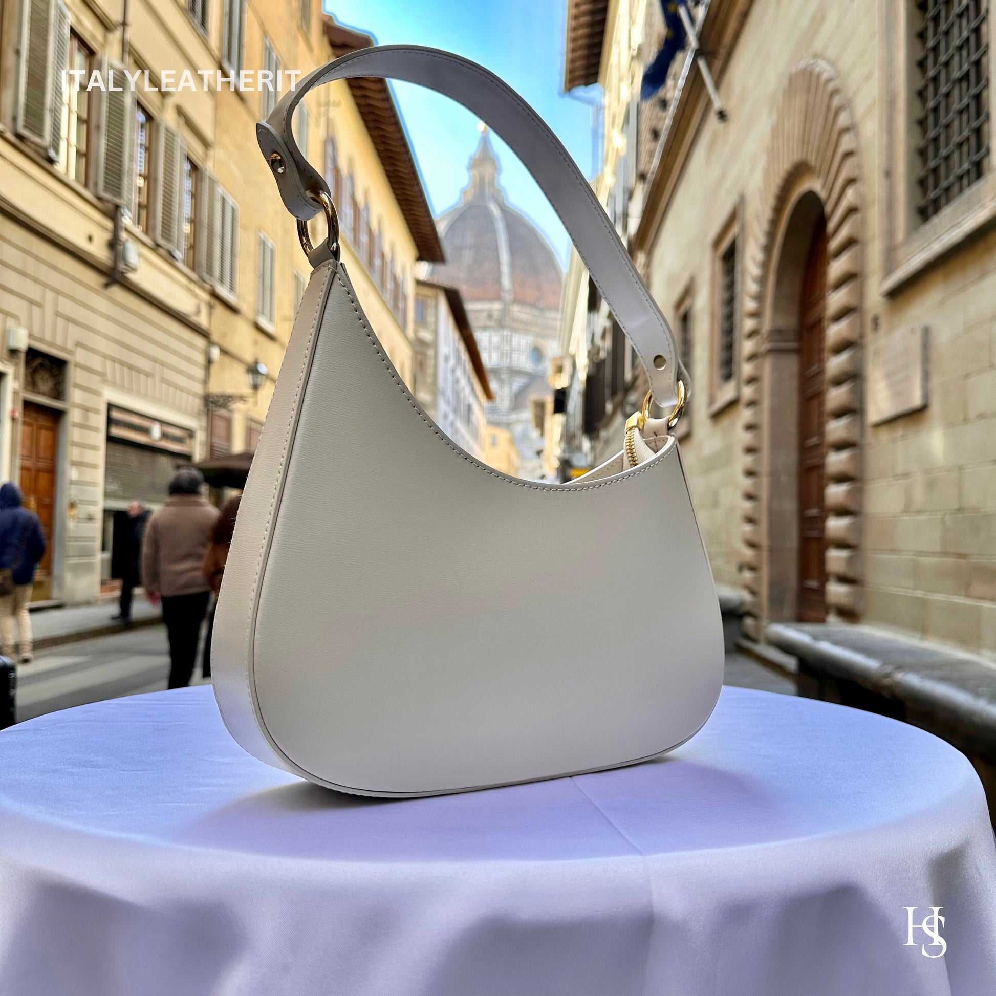 Italian Handmade Leather Shoulder Bag  Elegant Tote from Florence - Italy Leather Shop