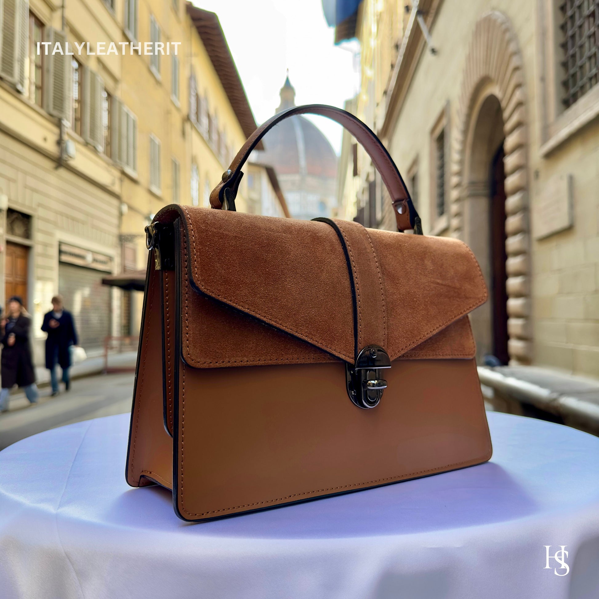 Italian Handmade Leather Bags For Woman l l Elegant Leather Tote From Florence, brown leather tote, Made in Italy