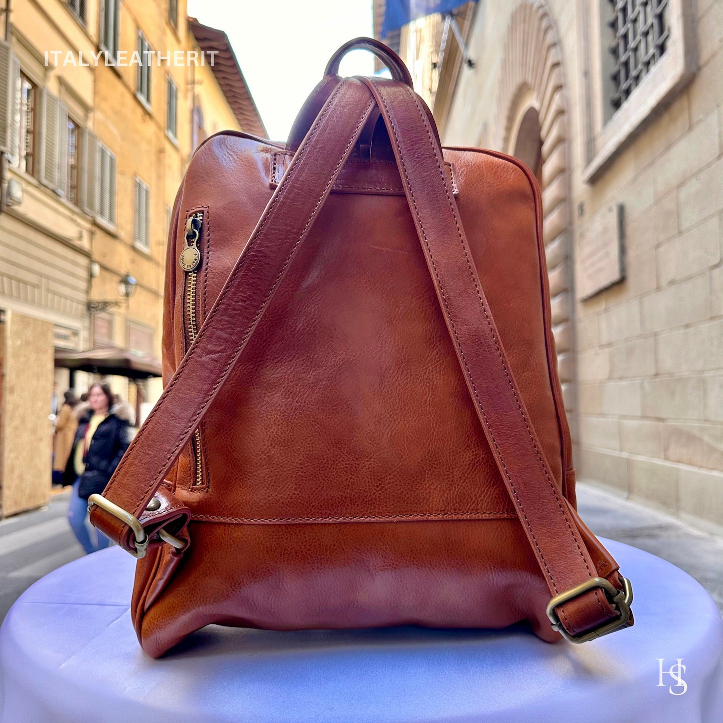 Italian Handmade Leather Backpack Unisex ll Genuine Leather Made In Italy Florence, backpack for men and women