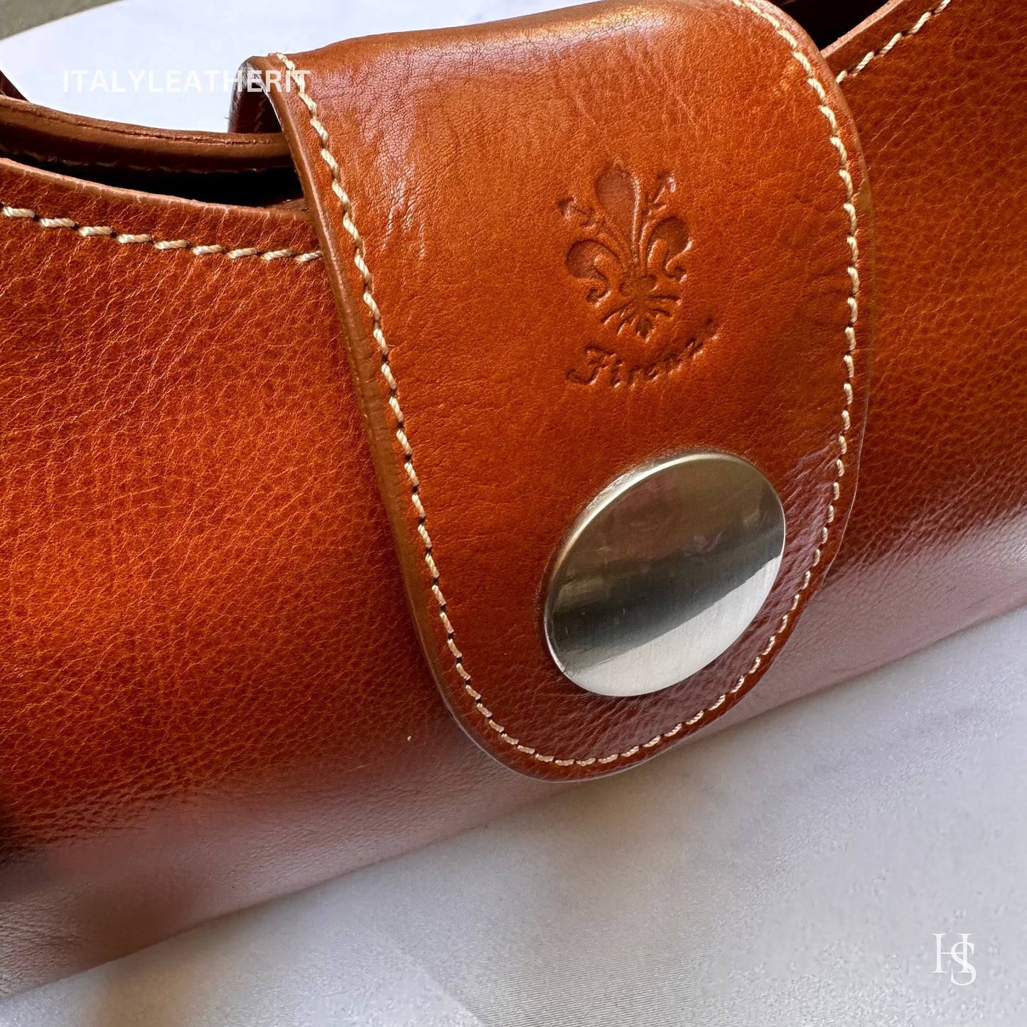 Italian Handmade Leather Bags For Woman l l Elegant Leather Tote From Florence, Brown shoulder bag