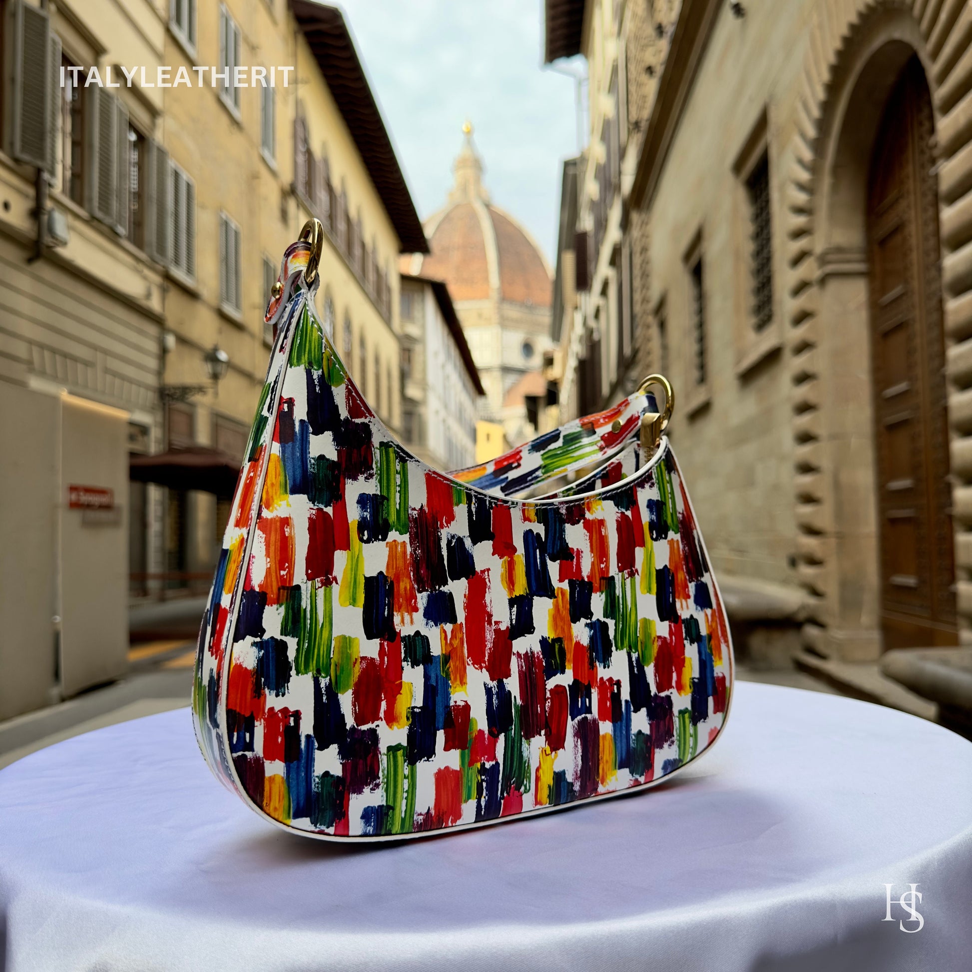 Italian Handmade Leather Bags For Women | Elegant Multicolor Leather Shoulder Tote From Florence