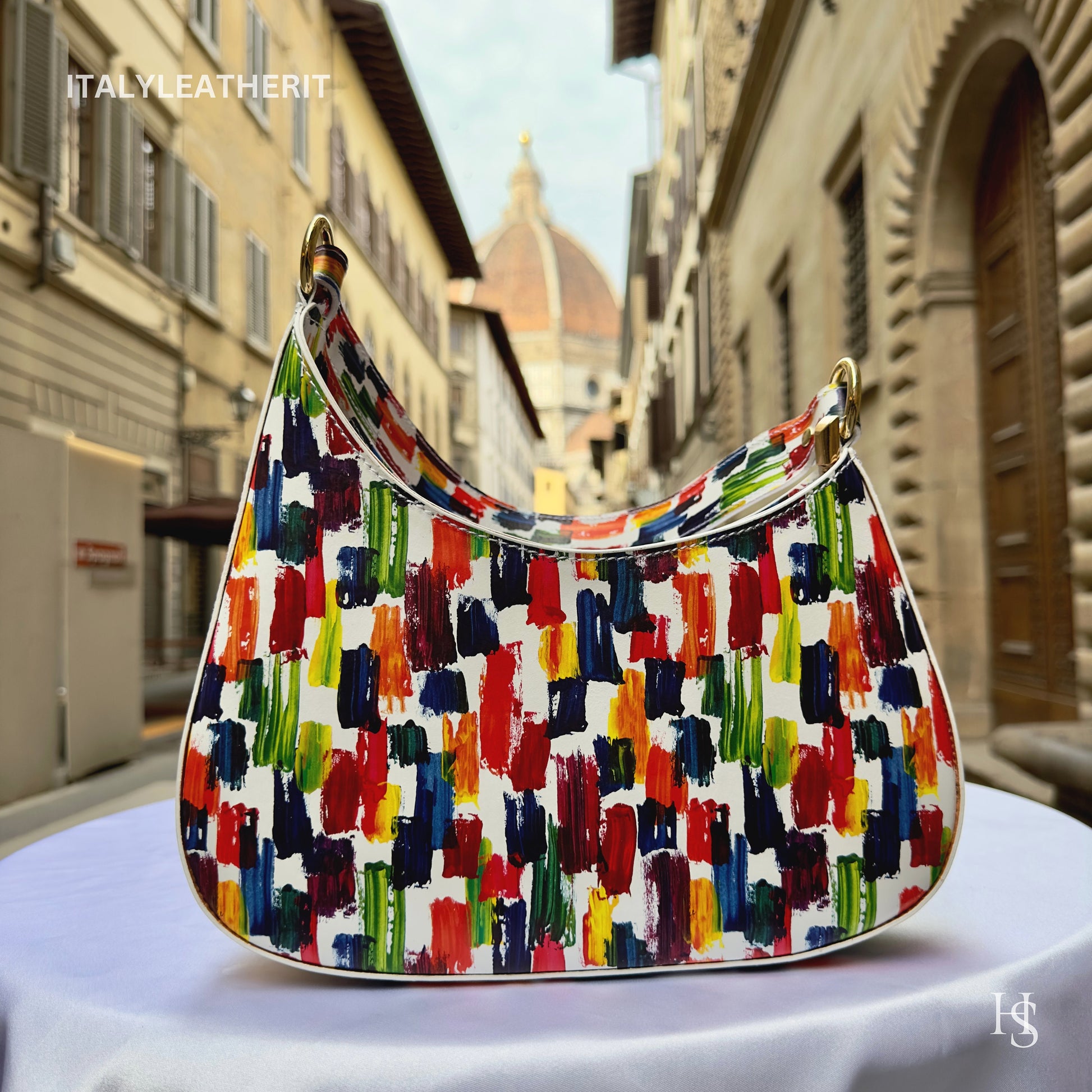 Italian Handmade Leather Bags For Women | Elegant Multicolor Leather Shoulder Tote From Florence