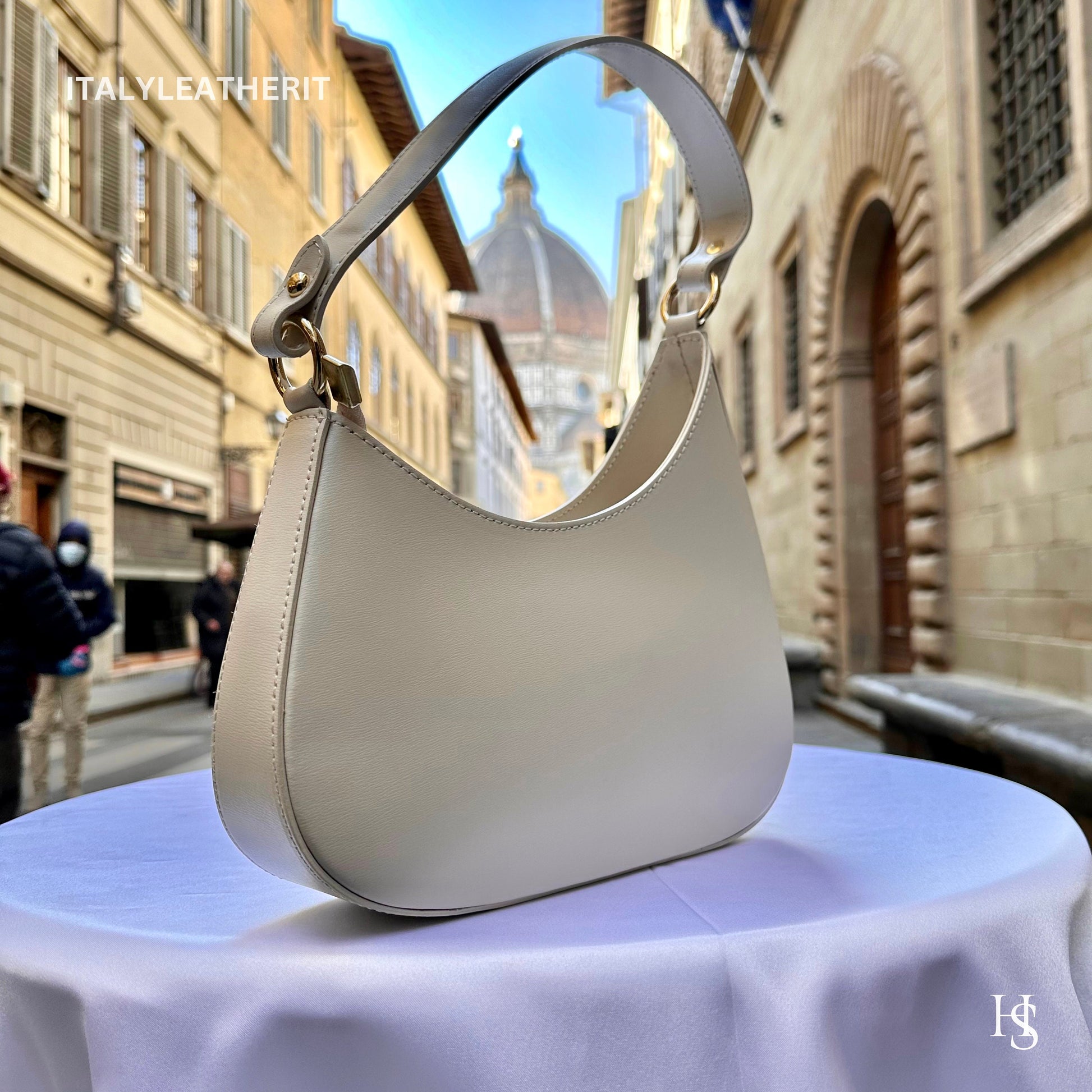 Italian Handmade Leather Shoulder Bag  Elegant Tote from Florence - Italy Leather Shop