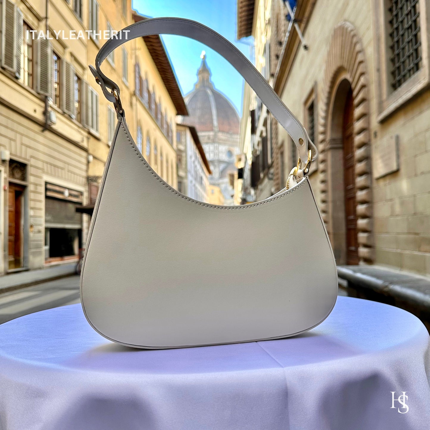 Italian Handmade Leather Shoulder Bag  Elegant Tote from Florence - Italy Leather Shop